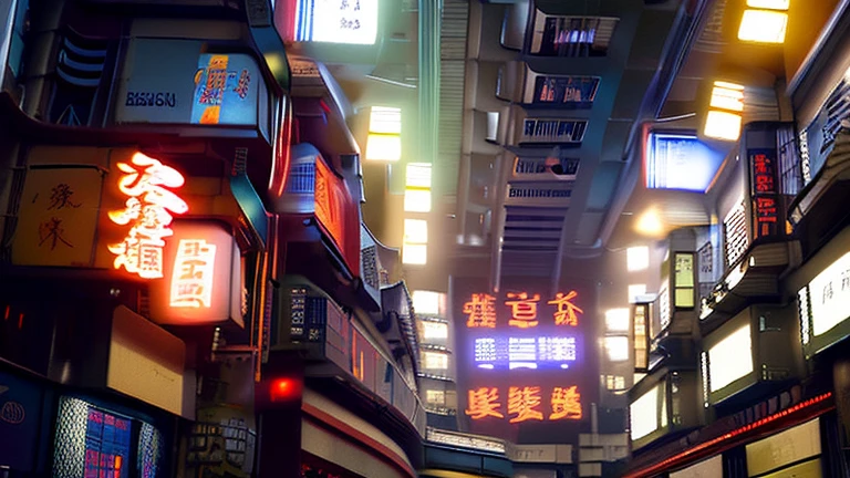 future, cyberpunk, kowloon walled city, underground, streets, dark, night, dirty, fusion