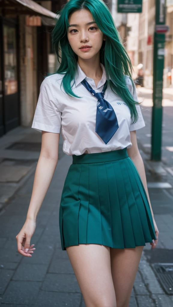 Blueish hair color, cyan hair