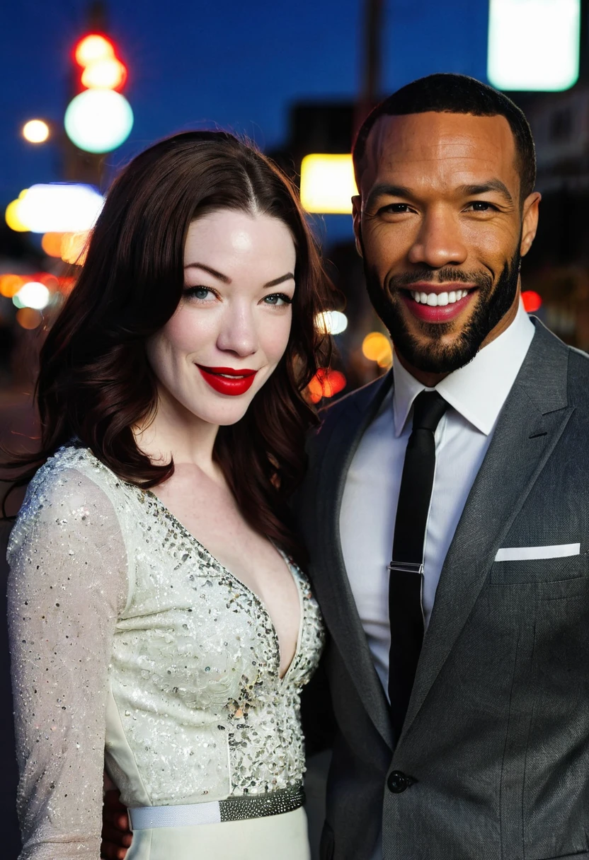 a detailed photo of Christina Rene Hendricks in a sheer colorful gown without underwear, is making out (kissing, hugging, touching, caressing, flirting) with Lucy Liu in a sheer colorful gown no underwear in a candy land garden in full bloom on a moonlit night, inviting viewer to join them, mainly viewed from low angle to the side, best quality,4k,8k,highres,masterpiece:1.2,ultra-detailed,realistic,photo-realistic:1.37,HDR,UHD,studio lighting,ultra-fine painting,sharp focus,physically-based rendering,extreme detail description,professional,vivid colors,bokeh,portrait