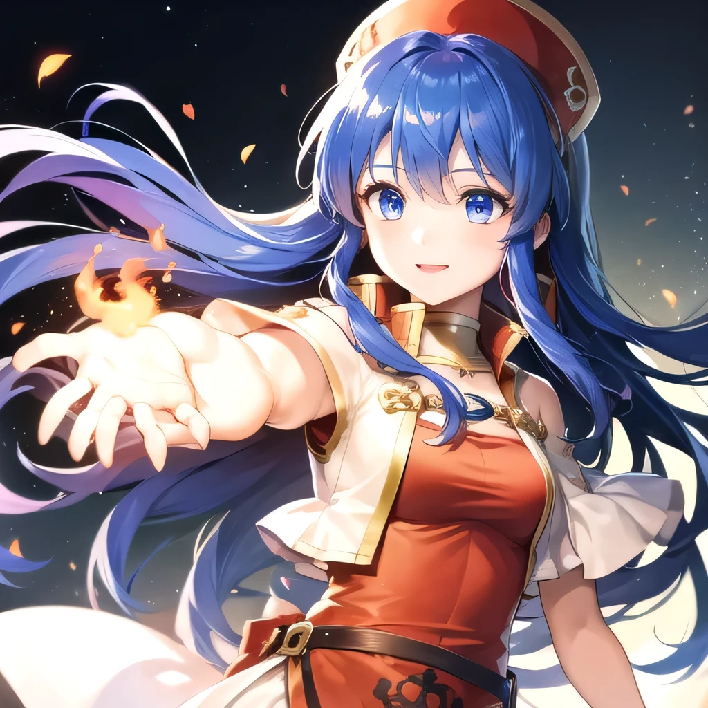 
1girl,lilina fe,hand on fire,