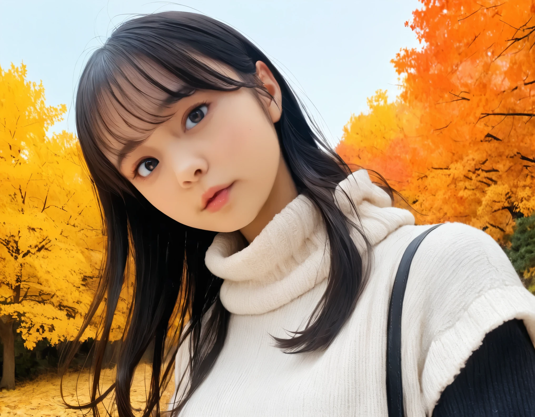 (best quality, 8k, high resolution:1.2), 1girl, autumn, upper body