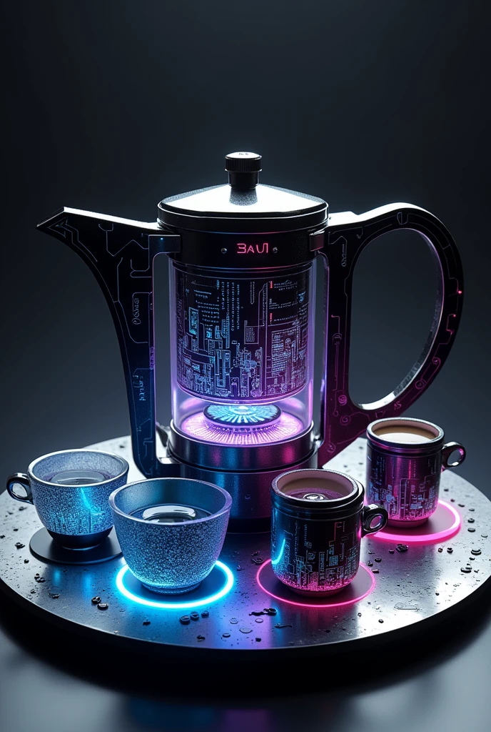 A coffee machine transformer has infiltrated an office break room, it has transformed into a very lovely cyborg in an effort to seduce a confused office worker
