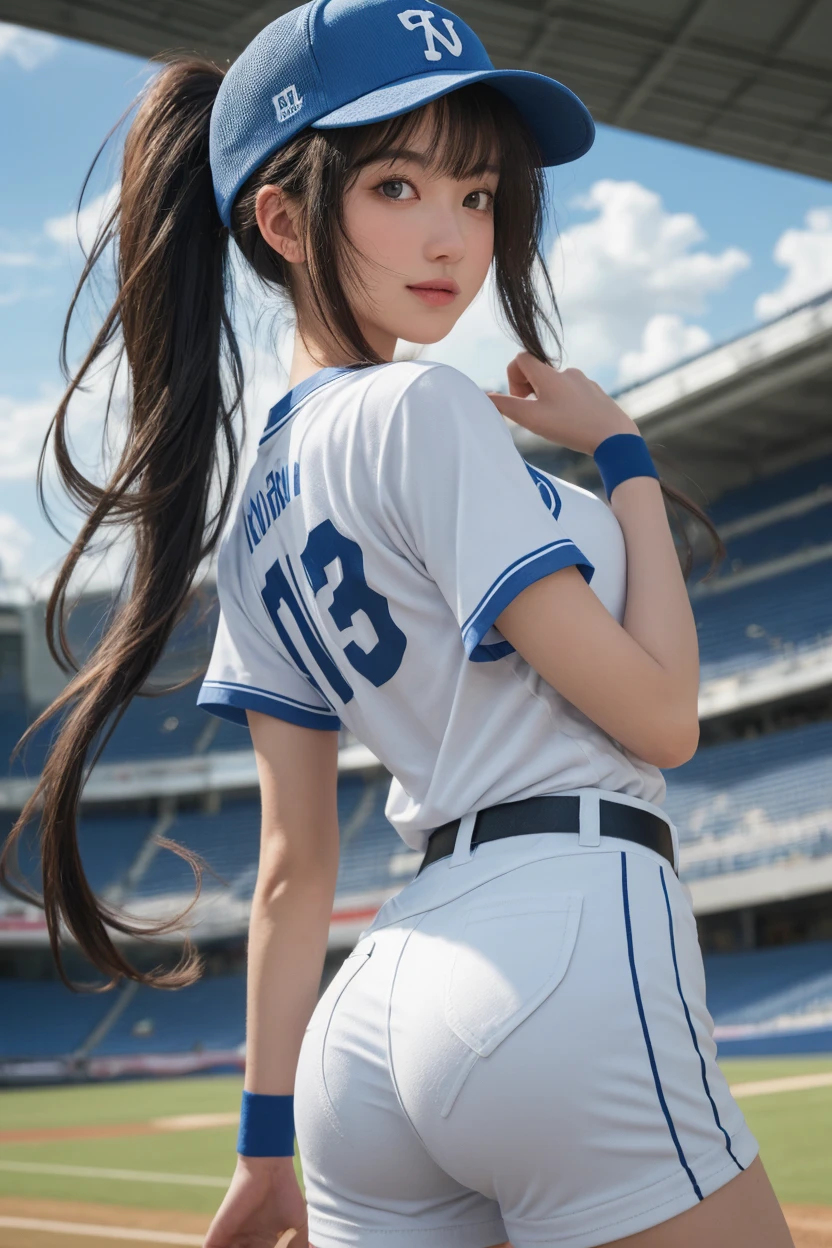 (RAW photo:1.2), (that&#39;realistic), beautiful detailed girl, very detailed eyes and face, fine and beautiful eyes, huge file size, High resolution, very detailed, highest quality, [debris flies:1.6], shape, very detailed, small details, highest quality, 8K Dende Wallpaper, movie lighting,15-year-old high school girl, Baseball Grounds, dynamic pitcher, The uniform is torn, white braが見えている, no top, The shirt is torn, white bra, ponytail, embarrassed look, I can see your underwear,  the skirt is torn, I can see white cotton pants, slender body, young face, small breasts, Outdoor Ground,