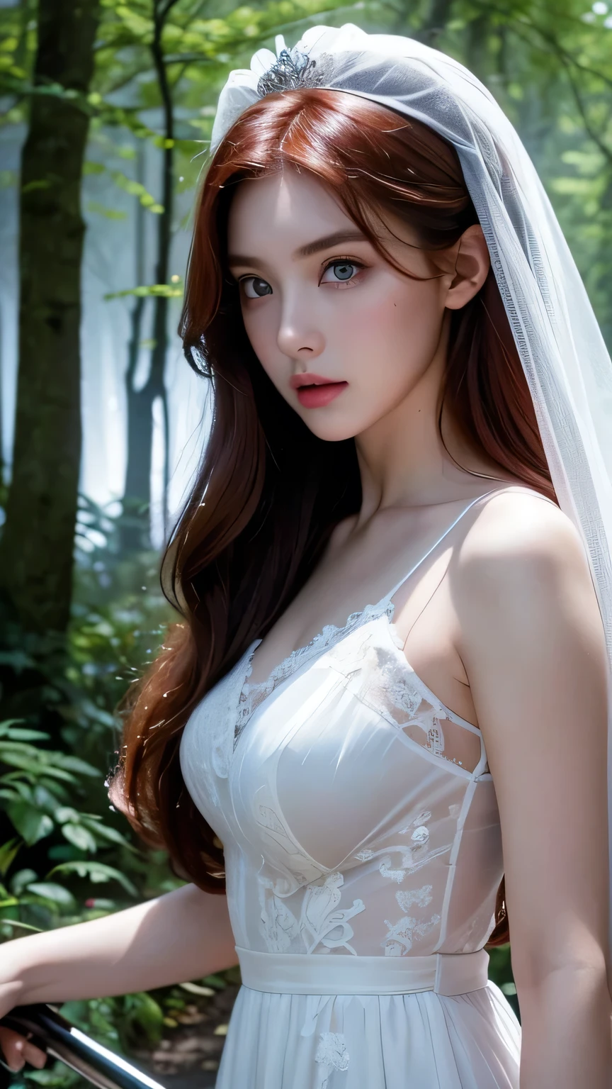 Korean women, goddess, perfect figure, long hair, delicate skin texture and cloth texture, delicate eye texture, long eyelashes, double eyelids, (chest close-up: 1.4), hotel, 8k, highest image quality, masterpiece, super high resolution: 1.2, beautiful female photo with the theme of girly elegant style, Arad woman posing for photo in light dress, soft organza dress, flowing dress, wearing elegant dress, wide waist, lace fabric, lace bra, lace, Lace bra outside wear light color dress, elegant dress, flowing, chiffon dress, dress, dress