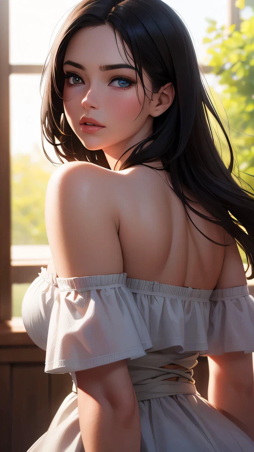 Hyper realistic and detailed picture of 1 gorgeous european woman with black hair, age 23, she's a men magazine model, flirts with camera, beautiful smiling woman, posing in the beautiful garden full of flowers, wearing nothing,perfect eyes, (Eye makeup:1.1), perfect ass, perfect breast, perfect body, perfect hair, perfect hands, RAW, analog style, sharp focus, 8k UHD, DSLR, high quality, Fujifilm XT3, grain, award winning, masterpiece,Starry night, fog, candle lighting, naked, nude, curvy, voluptuous, amazingly sexy, presenting self, athletic, goddess, perfect art, anatomically correct, American babe, sex positions, perfect vagina, seductive, lying on a blanket outside, abs