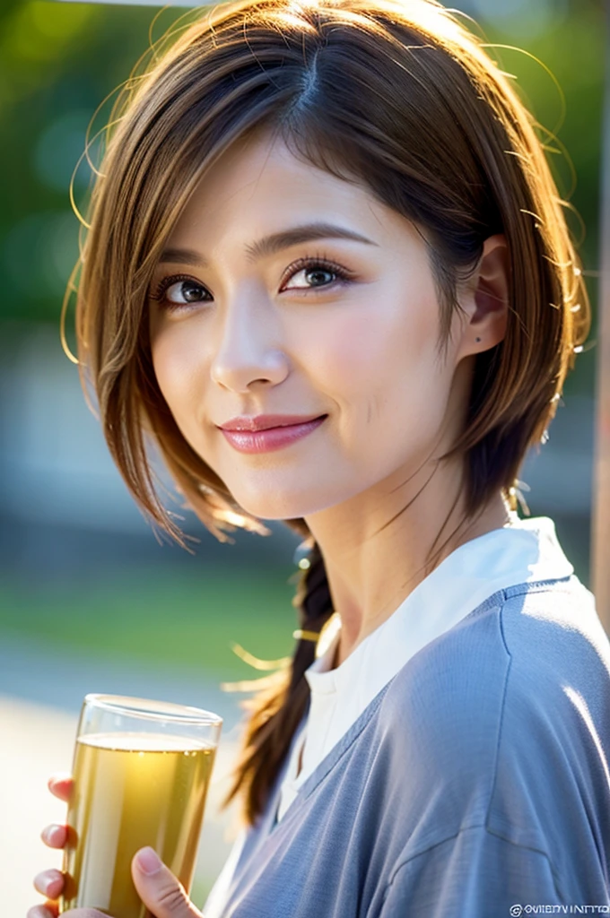 ((White Wine)),((Wine Glasses)),(Realistic, 超Realistic:1.4), 16K HDR, High resolution,((White Wine)),((Wine Glasses)),Happy smile、short hair,The best smile、Japanese actress,so beautiful(It looks like the real thing),dress、Slim couple、Model Couple、(Realistic,  intricate details :1.2), Amazing view of the sunset sky and clouds、, dslr camera , Soft lighting, Detailed Background, Use Volumetric Lighting, Sharp focus, super Realistic 肌,so beautiful表現です,Cloud Effect:1.2、プロ品質のHigh resolution、Best Quality,Slim figure,High quality face,Detailed eyes,Beautiful Lips,Excellent light particles,Cinema Lighting,blue eyes,(RAW Photos), (Realistic), (masterpiece), (Best Quality), High resolution, 8k, ( intricate details ), (Volumetric Light), Portrait, Layered Hair, Brown Hair,  beautiful eyes, Order Order, so beautiful眉毛, so beautiful肌, Very beautiful mouth, so beautiful鼻, Cute like an idol, Happy smile, (Thick lips), (Watch the audience), (Elegant blouse), West Shot,