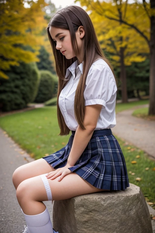 Girl squatting and urinating in the bushes of the mountains,show of your pussy,close your eyes and look at the ground, , mouth open , student,uniform,18-year-old, whole body, (8K, raw photo, highest quality, Masterpiece: 1.2), Super detail, Super high resolution, (realism, realistic photo: 1.37), portrait, thighs