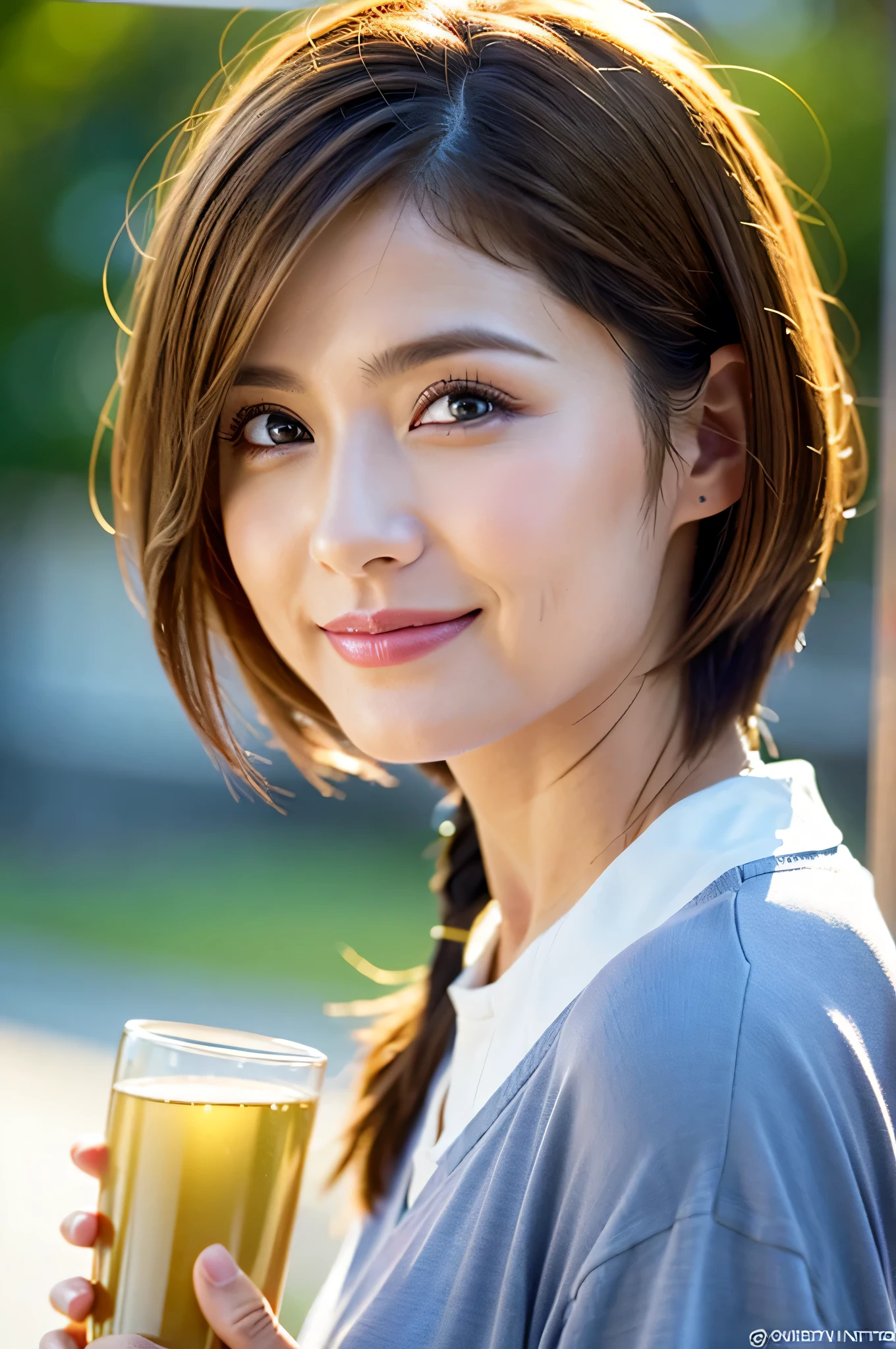 ((White Wine)),((Wine Glasses)),(Realistic, superrealistic:1.4), 16K HDR, High resolution,((White Wine)),((Wine Glasses)),Happy smile、short hair,The best smile、Japanese actress,so beautiful(It looks like the real thing),dress、Slim couple、Model Couple、(Realistic,  intricate details :1.2), Amazing view of the sunset sky and clouds、, DSLR camera , Soft lighting, Detailed Background, Use Volumetric Lighting, Sharp focus, super Realistic 肌,so beautiful表現です,Cloud Effect:1.2、Professional quality High resolution、Best Quality,Slim figure,High quality face,Detailed eyes,Beautiful Lips,Excellent light particles,Cinema Lighting,blue eyes,(RAW Photos), (Realistic), (masterpiece), (Best Quality), High resolution, 8k, ( intricate details ), (Volumetric Light), Portrait, Layered Hair, Brown Hair,  beautiful eyes, Order Order, so beautiful眉毛, so beautiful肌, Very beautiful mouth, so beautiful鼻, Cute like an idol, Happy smile, (Thick lips), (Watch the audience), (Elegant blouse), West Shot,