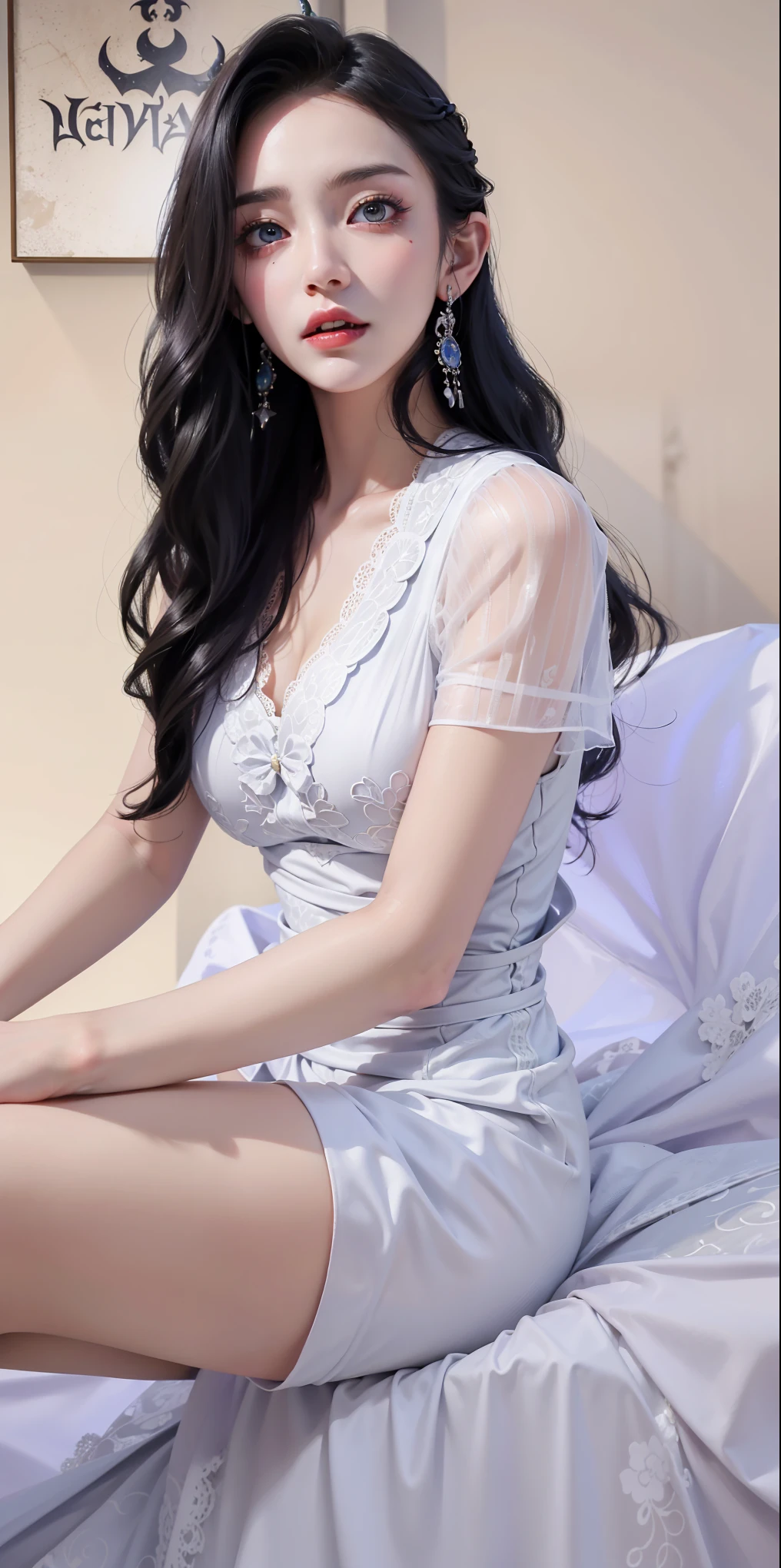 Master quality, highest quality, best picture quality, exaggerated details, a princess cute10 year old asian with a shy expression, slightly squinted eyes, adjusting her hair, long eyelashes (long hair / very, very exaggerated big breasts, big tits / in pink white pentticoat, qipao dress, short skirt), posing in front of the camera, wet breast see under wear, open hanfu accessories, jewelry, delicate face, eye shadow, purple top, purple, purple, purple long skirt, Dunhuang style, delicate embroidery, silver decoration, silver streamer, white streamer, light blue streamer, delicate skin, soft light effect, delicate and silky hair, delicate details, eye highlight, fair skin, fine portrayal, extreme details, cinematic quality, thin, slender, broken, hair details, thin bangs, shawl hair, Correct body, shadow, air bangs, 8K, super fine, fine fabric texture, soft, supple, smooth texture, Dunhuang style, delicate pattern, correct hand painting, anatomical correct, accurate, night, dark night, lighting, Tyndall effect, ray tracing, HUD, stunning antique beauty, perfect face, perfect delicate and clear facial features
