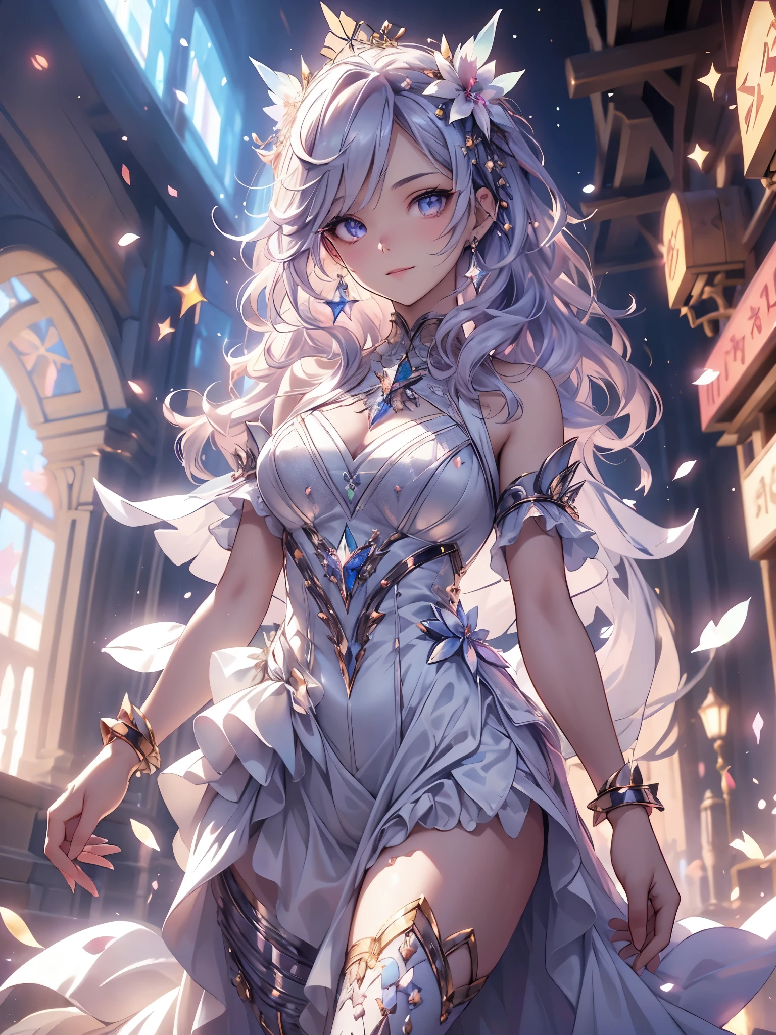 1 girl. Old-fashioned smile. flower petals. __flower__. four seasons. Bokeh. close.
Beautiful body, beautiful skin. oily skin. so delicate and beautiful . Super detailed. Clear Eyes.
光がShine. Mysterious atmosphere. Subsidy Light.
milky way. January . starry sky. evening . city. __Scenario Fantasy__.
__haircolor__ hair, __hairstyle__, __eye color__ eye color. __skin-color__ skin. Rentife Flare, Shine, embroidery, accessories, jewelry , reflection, refraction, __dress__, Night Sky, starry sky, star.