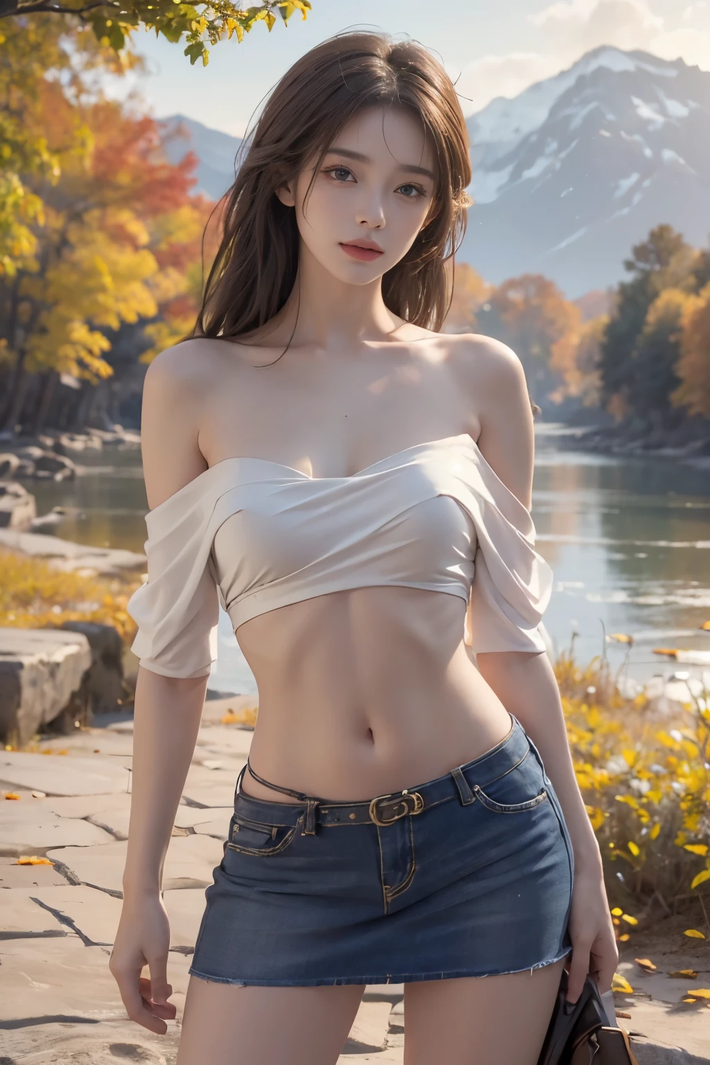 (Close-up:1.4)、(RAW photo:1.2)、(photorealistic:1.4)、(masterpiece:1.3)、(highest quality:1.4)、solo、7 head and body、(beautiful detailed eyes)、(charming big eyes)、(beautiful double eyelids)、(beautiful and detailed face)、natural makeup、long eyelashes、(gentle smile:1.2)、(Detailed clothing features)、Transparent skin、(shiny skin)、(slender and beautiful girl)、(beautiful leg line)、(full body shot)、(gentle smile:1.2)、(beautiful breasts、big breasts:1.3)、(nipple protrusion：1.3)、(white crop top、jeans shorts:1.3)、underboob、Clothes are wet、Clothes are sheer、water wet、(short bob:1.2)、Transparent skin、High transparency、(shiny)、(embarrassing)、(best quality、super detail:1.3)、Bokeh、beautiful thighs、Beautiful little ass、(perfect ???????:1.2)、rain、