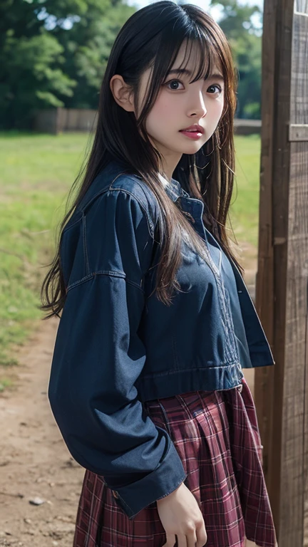 Braided Hair,No sleeve、17 years old、Peeing on a forest path at night, I can't stand it anymore, Horny Face, Facing the pain of perseverance, close your eyes、With a frown、upper body blazer、Exposing the pubic area and hair、show off pussy、nsfw, (spread pussy:1.3)