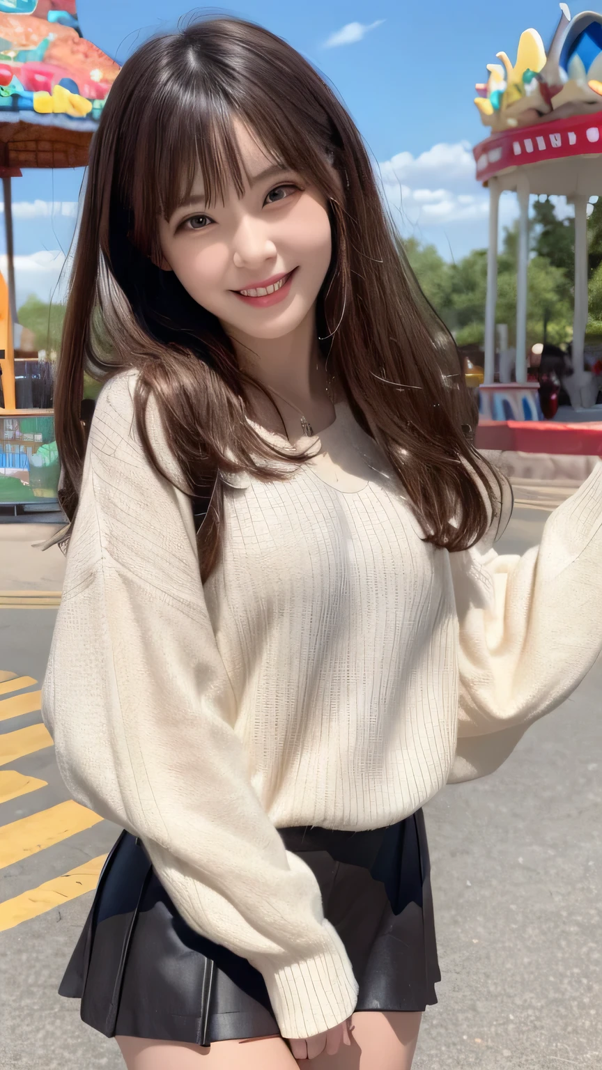 Best image quality (8k, High resolution, masterpiece: 1.2), Very detailed, Random Hairstyles, 18years woman,
Extraordinary beautiful girl、Cute and beautiful face details、(Dealing with the ren_v1:0.008)、
score_9, score_8_upper, score_7_upper,
Amusement Park/Playground/amusement park
smiley face
LAYER BOB、The happiest smile in the world、Wave、Autumn outfit、Dark brown skirt、brown polka dot long sleeve shirt
,Active stop temporarily ,
On her side、The thunder danced。
Focus on the upper waist:1.5
, Random cute poses ,Big eyes ,Puffy eyes , Heart pupil, blush , Big shy smile ,
, Anatomically correct,