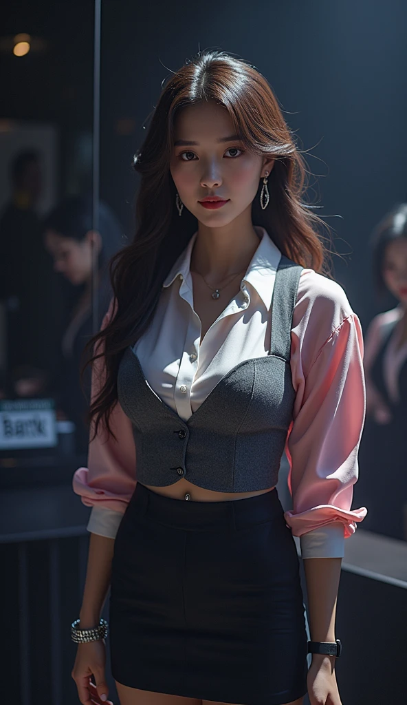 (((Super cute extreme exhibitionist schoolgirl on a crowded train)))..((Wearing bow tie and white swooping open shirt（off shoulders））（（Black tight skirt））: 1.5.)) 40k, Photography, masutepiece, Best Quality, dark grey background, ((1 Gorgeous bright-haired girl with beautiful eyes, She wears glasses on her beautiful face, )). White skin, Poses variadas、【【Schoolgirl getting on all fours】】((Beautiful breasts :1.1)), ((((, Braless)))), (Exposed breasts）0p、mix４, (Best Illustration: 1.1), (Best Shadow: 1.1), tongue、Vaginal orchids、Runny Vaginal Discharge、Blowing tide、Very beautiful breasts、Grasp your breasts with both hands、 Spread your legs、sexual excitement、Sex Expressions、shinny skin。realisitic、Photorealsitic:1.37)、）、(Kpop Idol)、(Pink blush)、(illuminating)、[[Open legs、Spread your legs apart]]、((erectile nipple))、(Puffy eyes:1.２)、 (Slim legs)、erotick、nffsw、Highly detailed ambient occlusion、Natural and harmonious composition、fine-art photography、 Exposed crotch, exposed lower abdomen, Best Quality, masutepiece, Ultra high definition, (Photorealistic:1.4), Raw photo, (perfect body type), (slim:1.3), Slim abdomen, Perfect slim figure, Dynamics, (((Full-figured :0.9))), Solo,  deep-shadows, Unobtrusive, Cold Light 12000K, Highly detailed facial and skin texture, Detailed eyes, Realistic eyes, Beautiful detailed eyes, (Realistic skin), Attractive, 超A high resolution, A hyper-realistic, Highly detailed, (yawning), (((exhibitionism))), ((she is soaking wet)).Lower body slender fucking with boys