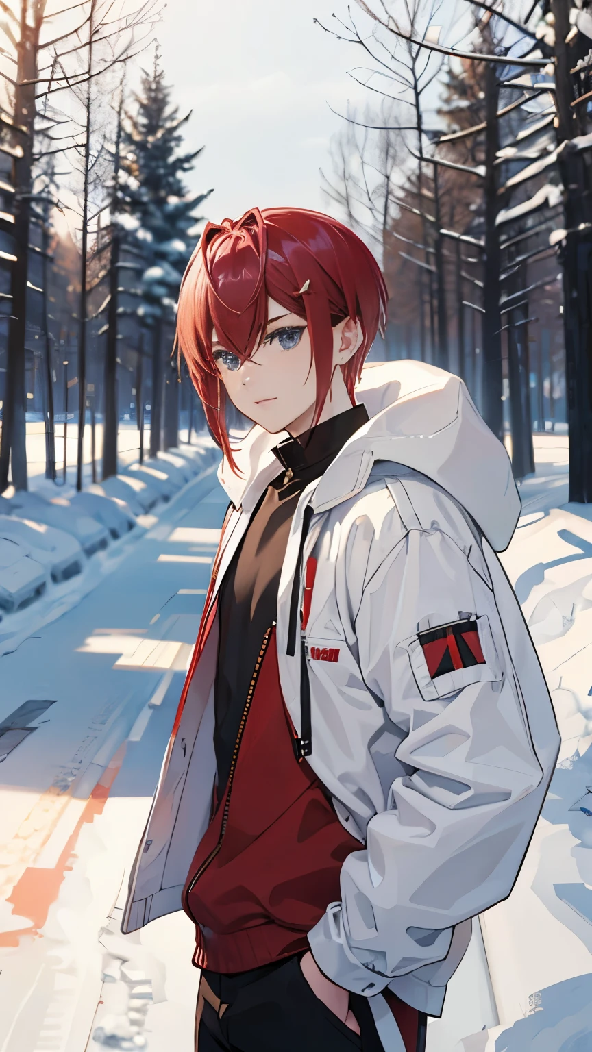 boy、Red Hair、snow