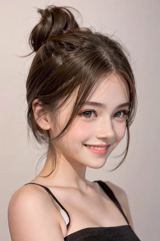 Highest quality, , Soft Light, Ultra-high resolution, (Realistic:1.4), RAW Photos, 1 Swedish girl, alone, Or a  face,Baby y pose、Whole body(A shy smile:0.5), (Brown eyes, Light in your eyes), Beautiful face in every detail,(Updo),Swedish Dress（See-through）
