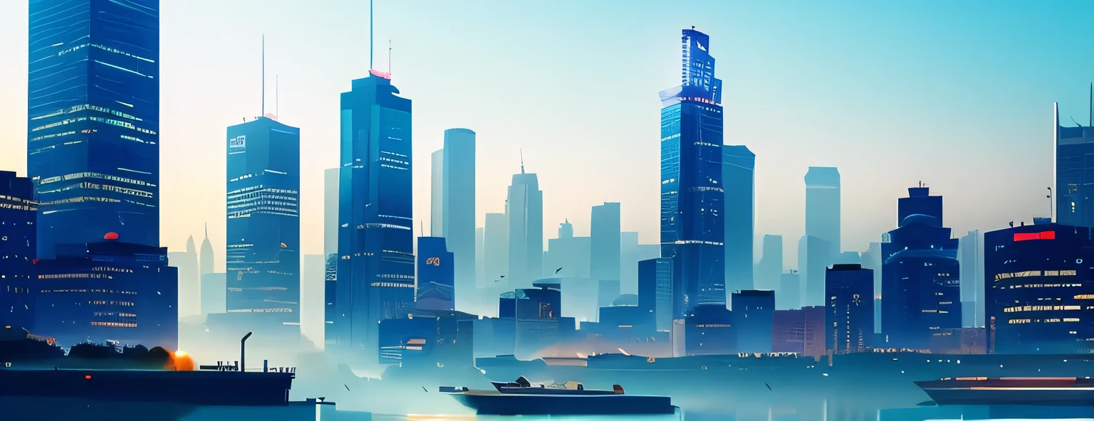 early morning、 Breathtaking Streetscapes  ,   Dramatic Skyscrapers Stretching Heavenly,   Sparkling Glass and Steel Towers  ,  Modern Urban Architecture  , Intricate details,  Impressive Silhouettes , Vibrant colors,  Dynamic Composition ,  dramatic lighting, Cinematic atmosphere, Photorealistic quality, masterpiece, 8k, Best Quality