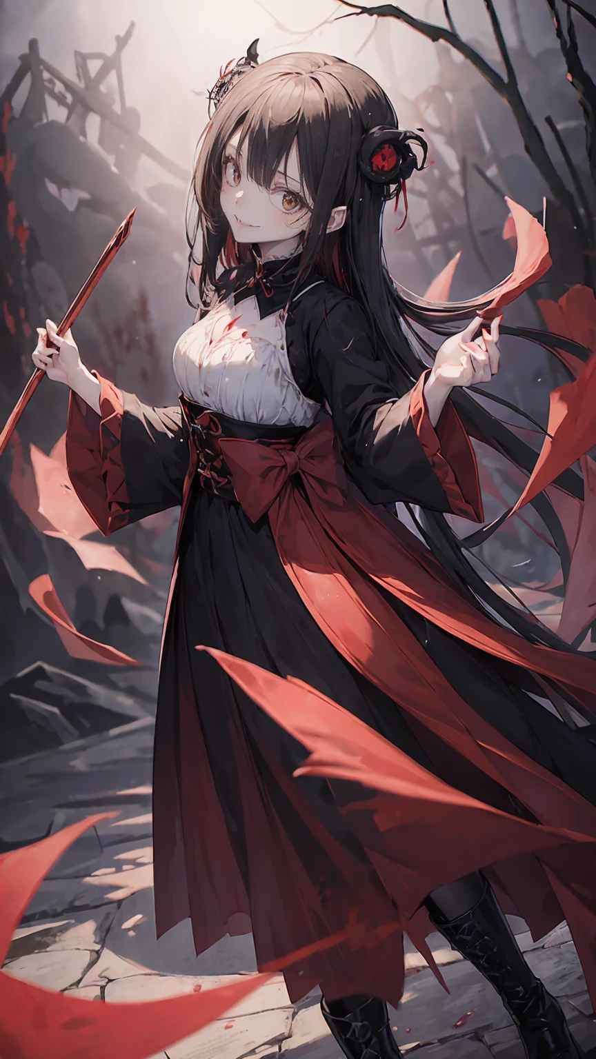 Shaded face　、beautiful girl、とてもcute天使、Pink Gothic FaShion、cute、baby face、Smile、Long Skirt、Black long bootS、.(HigheSt quality,4K,High reSolution,maSterpiece:1.2), very detailed,RealiStic:1.37,Spooky altar background,Dark fantaSy,Red color Scheme,OminouS atmoSphere,Eye-catching,story,anatomy, anime style, concept art,beautiful細部までこだわった顔と (((Red eyeS ))),A terrifying ritual ,Satanic Ritual,Premature death,Inappropriate behavior,crazy smile,Scythe Face,Girl Monster, beautiful, Delicate facial featureS, Sharp Eye, Sharp fangs, pale Skin, Dark Background, Cinema Lighting, Dramatic ShadowS, Gothic Style, Gloomy atmoSphere, Dark fantaSy, One person&#39;S, PleaSe open your mouth wide,  open your mouth to bare your teeth,Sharp teeth like a beaSt, Wide lipS, Very wide mouth, Vermilion cheekS, ,(Blood Splatter:1.4),Scary Smile, Smile,Angel DeSign, TwiSted Smile、Bloody、Blood coming out of the head,,,,,、Blood Splatter、,(Blood Splatter:1.4),Skull,Devil&#39;s Spear,Horror Style, ((FantaSy Sweet Ta Frill Pink CoStume)), ((Flowing blonde hair)), ,(Blood Splatter:1.4),Female curveS, Sexy flat Stomach, Perfect handS, Perfect anime face, (Pink Tata DreSS)), Are Standing, ((Evil smile)), ,(Blood Splatter:1.4), Steam circulateS, Moonlight Illumination, night lighting, (Blood Splatter:1.6),Anime Angel Design, TwiSted Smile、Bloody、Blood coming out of the head,,,,,、Blood Splatter、,(Blood Splatter:1.4), Skull,Gothic architecture、WeStern architecture、FantaSy World、,Victorian citieS, Skeleton GaS Light,Absurd, High reSolution、 ((Tabletop)), ((HigheSt quality)), ( very detailedな), (( very detailed)), (beautiful), ((cute)), (NFSW:1.8), Alone,(:1.6)、(world&#39;The moSt terrifying and creepy demon girl:1.5)beautiful face、Full body Ezbian、pale, beautiful肌、beautiful金の髪、Smile gently、Dark building ruinS、(Snow white&#39;Frill dreSS:1.3)、(The dark ruinS are Stained with blood:1.3)、Low angle full body Shot、(The girl is standing in a pool of blood:1.5)、(The ground iS :1.3)、(The girl loSt a lot of blood....:1.3)、(crazy smile:1.6)、SpiritS、(Blood dripping from the mouth:1.3)、
