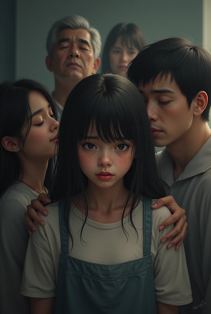 girl with、14years、A frustrated look on his face、embarassed face