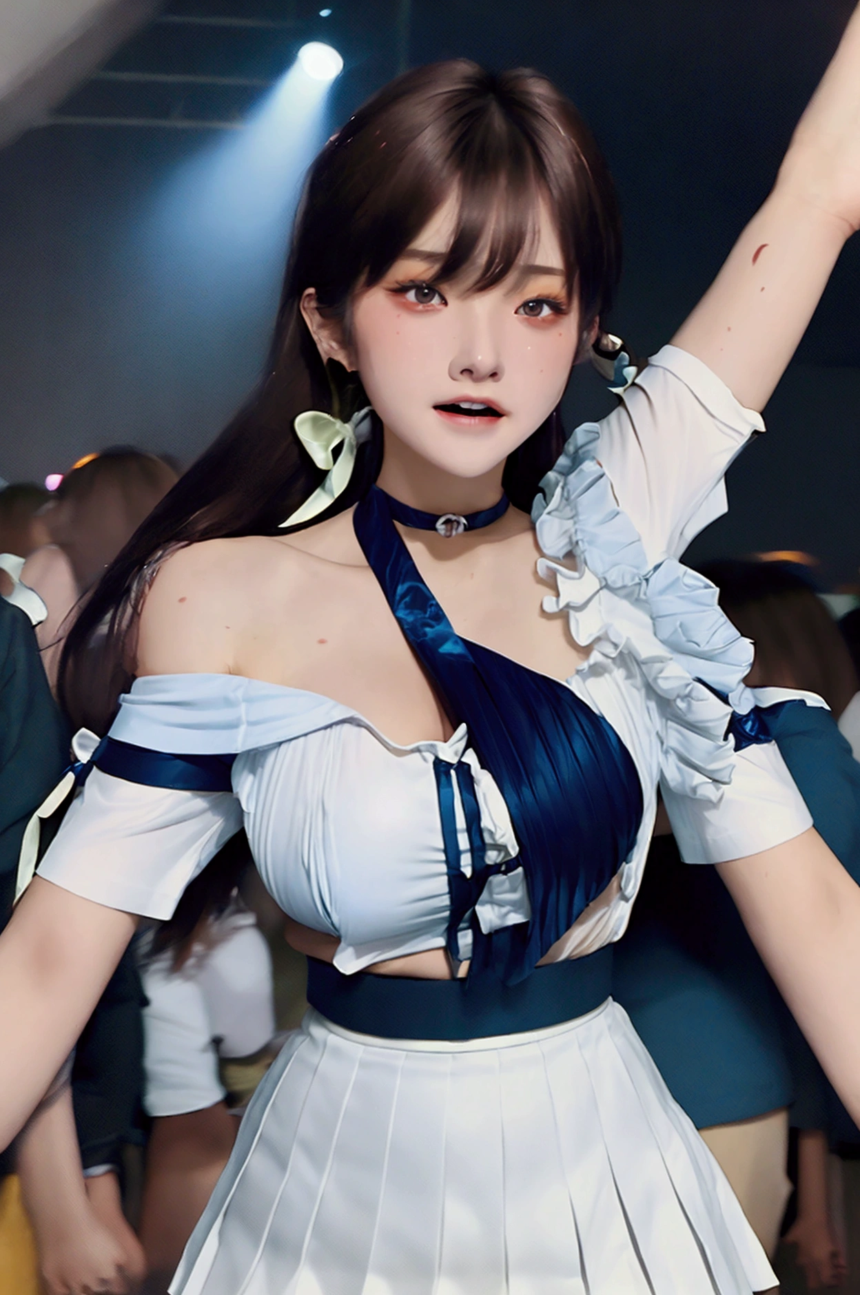 (Crazy behavior:1.8)  Japanese Woman , とてもLarge Breasts, Large Breasts, (  1 white short sleeve shirt ,Dark blue ribbon, pleated short skirt, Dark brown shoulder-length hair,bangs,:1.2),Grab your chest, On the train, Grab my ass, 彼女の周りの複数の男性が彼女のGrab your chest, Grab your chest, Multiple hands, masterpiece, Best Quality,  very detailed, Crazy behavior, Men in the crowd, Cloudsung,  Very Realistic Face , Very realistic eyes, Men in the crowd around her, Someone grabs her body, I pressed my chest, Crazy behavior, masterpiece, Best Quality,  very detailed, 1 person, Multiple hands, Crazy crowd grabs your butt , Grab your chest, The men around her, Compressed body, 多くの人がGrab your chest, Being punched, Pulling on clothes, Very wet and sweaty, Grab clothes, (  There Are No Women In The Crowd  :1.5), Man wearing a tie,nsfw, Bare your breasts