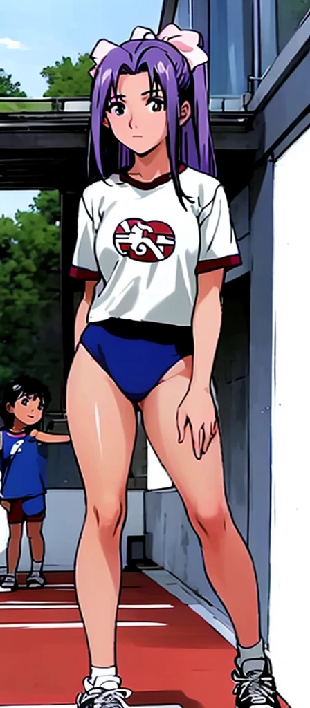 Koyomi Mizuhara, Brunette hair, brown hair color, long hair, bangs, glasses, teenager, gym outfit, red sports shirt, tight biker shorts, black thigh socks, brown shoes, Highschool, tall girl, breasts, luscious lips, concept, standing, NSFW, hoe, licking POV, Hentai, Ecchi, p/orn, BJ, mouth open, wanting, Wet dripping cum in her mouth, wet fluid, cum dump, thirsty, erotic yoga, wet pee, cameltoe wet, embarrassed