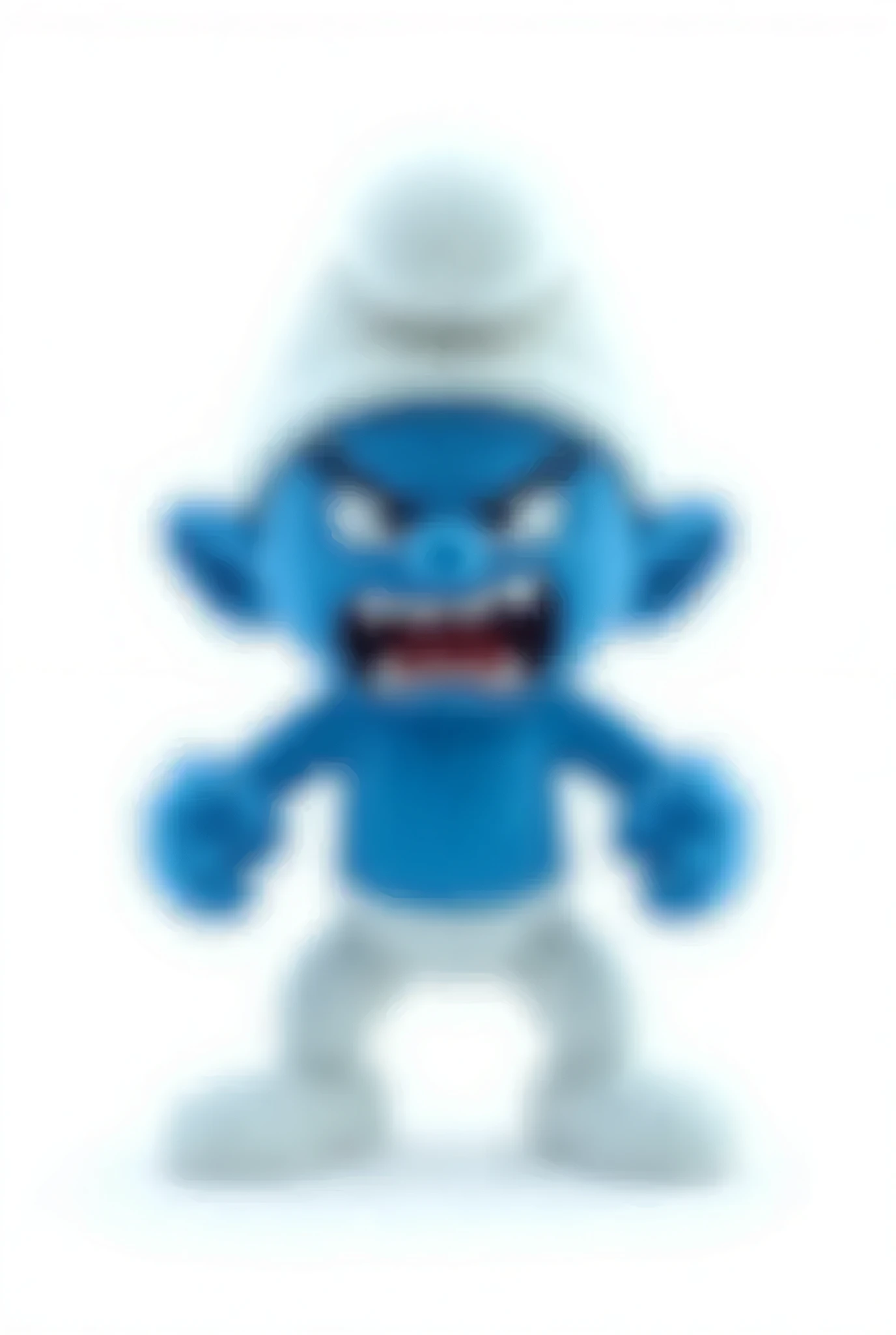 A humanoid monster wearing a red shirt and blue pants
