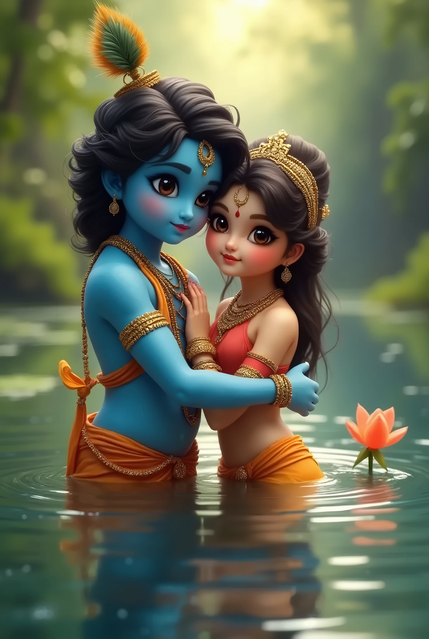 lord krishna's age daughter sleeping on his lap