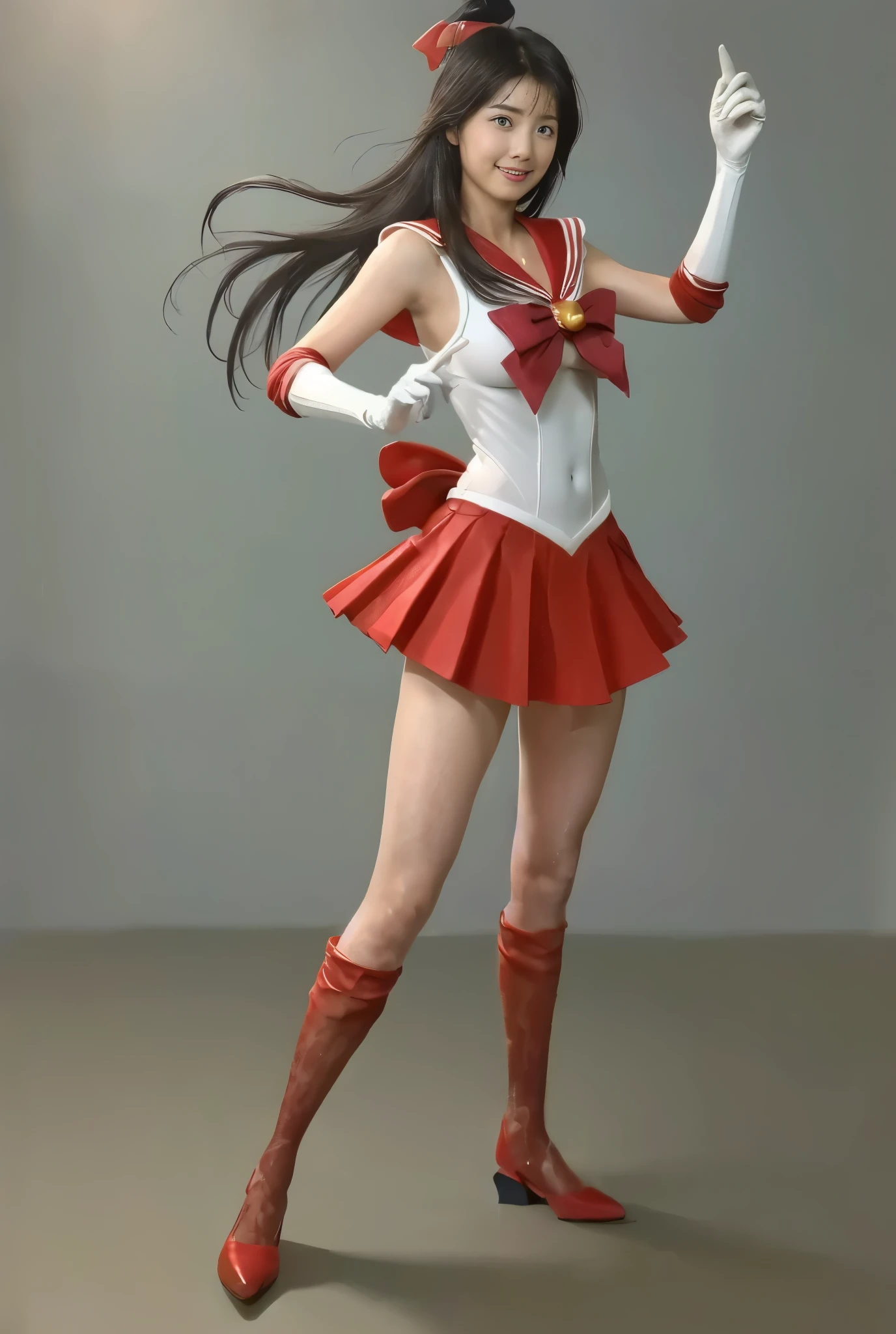 No background、(((Beautiful legs in tights.)))、((( legally express the beauty of your smile)))、(((Wearing white gloves、Cover young people with gloves  )))、((((Make the most of your original images)))、(((Sailor Mars Costume)))、(((Short and beautiful hair)))、(((suffering)))、(((Please wear beige tights....、Please wear red heels)))、((Best Quality、8k))、((Best Quality、8k、masterpiece:1.3))、(((Save the background )))、Sharp focus:1.2、  perfect figure:1.4、Slim Abs:1.2、Wet body:1.5、  extremely detailed face and skin textures、8k