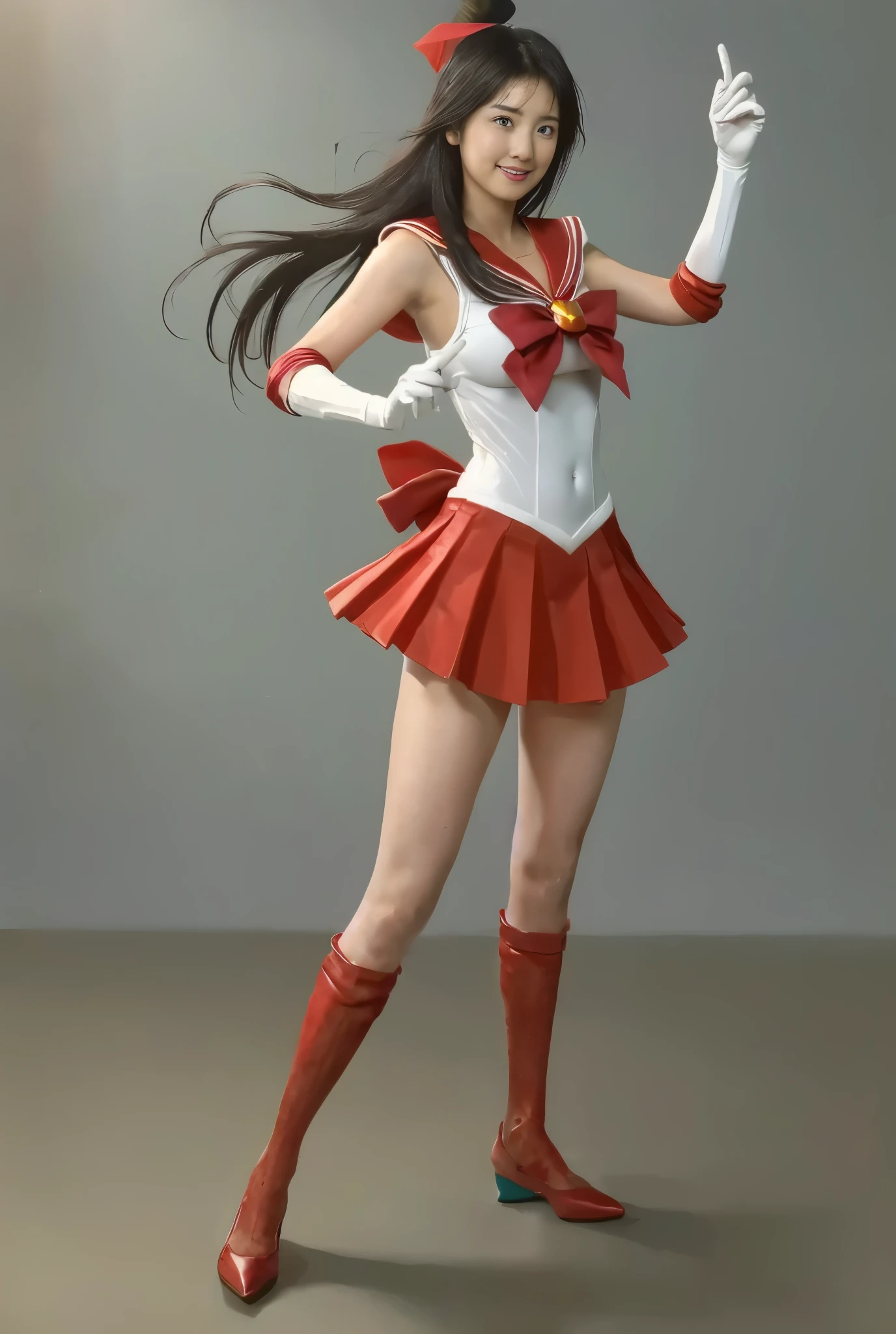 No background、(((Beautiful legs in tights.)))、((( legally express the beauty of your smile)))、(((Wearing white gloves、Cover young people with gloves  )))、((((Make the most of your original images)))、(((Sailor Mars Costume)))、(((Short and beautiful hair)))、(((suffering)))、(((Please wear beige tights....、Please wear red heels)))、((Best Quality、8k))、((Best Quality、8k、masterpiece:1.3))、(((Save the background )))、Sharp focus:1.2、  perfect figure:1.4、Slim Abs:1.2、Wet body:1.5、  extremely detailed face and skin textures、8k