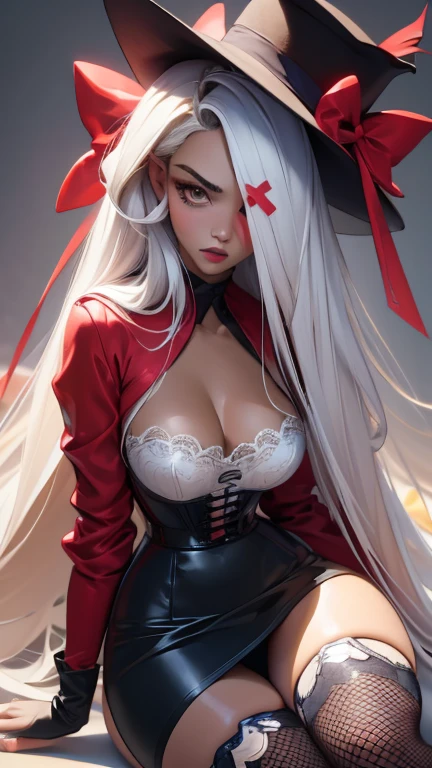 (Ashenhardt style:1.4), Masterpiece, Best quality, High quality,(Red eyes with dark red glow), (in profile), Abstraction, Deep Sea, Award-winning photography, Depth of field, HDR, Very detailed, Trending in art station, Trending in CGsociety, Complex, High detail,(Masterpiece: 1.2, highest quality), (Best lighting, very delicate and beautiful), (Best lighting, Very delicate and beautiful), (beautiful detailed face), (detailed eyes and detailed face:1.2), dark fantasy, (young girl, 1girl, solo, crazy smile, pale skin,G cup,cleavage,19 piercings,((tattoo all over body,tribal tattoo all over foot)) gray hair, red glowing eyes, dynamic angle, vampire), ((back art paint on the ground, pointy_ears, fangs, blood on face, blood rain, blood mist, (depth of field),high contrast,(blood splash:1.4),cowboy shot,full body, colorful poses,((Uniform,Blazer,Ruffled miniskirt,Light colored panties:1)),Cowboy shot,Denim jacket, really short clothes, visible , NSFW