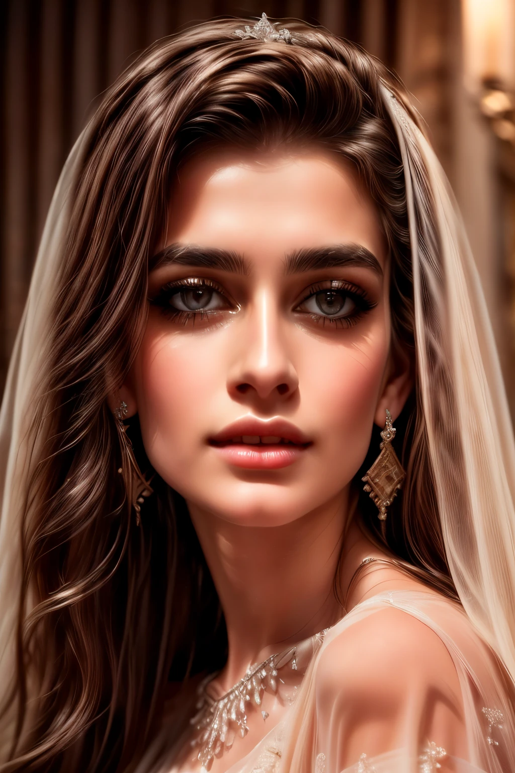 a woman, beautiful detailed eyes, beautiful detailed lips, extremely detailed eyes and face, long eyelashes, elegant woman, beautiful young woman, stunning woman, beautiful female portrait, highly detailed portrait, cinematic lighting, warm tones, glowing skin, delicate facial features, soft lighting, intricate details, photorealistic style, masterpiece, high quality, 4k, realistic, photorealistic