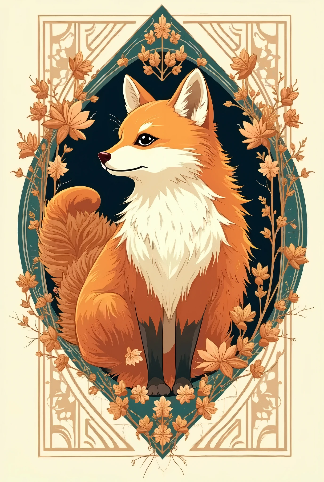 cute00d, simple background, short tail, fox, leaf, animal focus, <lora:cute00d-000020:1>