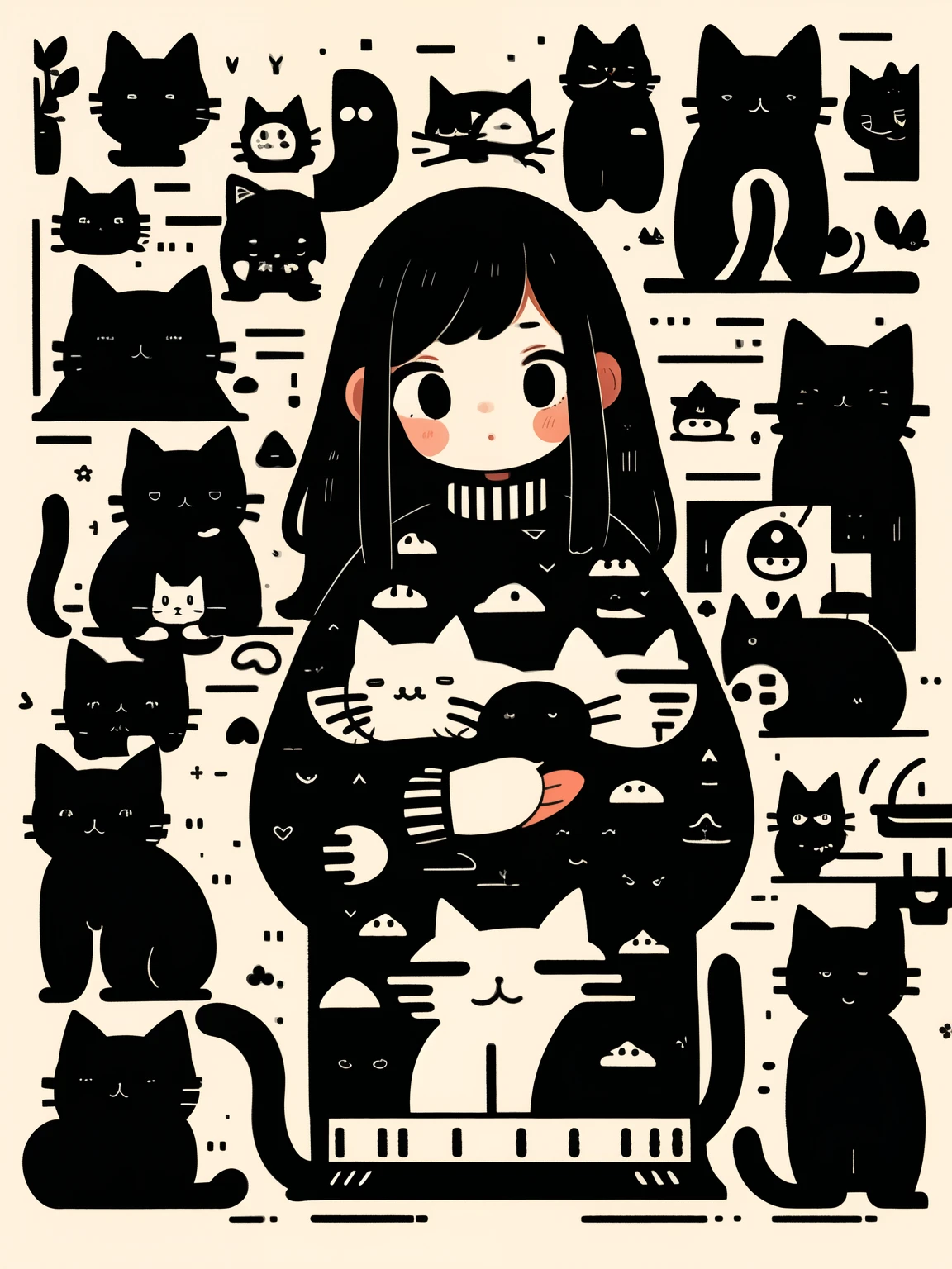 masterpiece,best quality,1girl,cat,long sleeves,