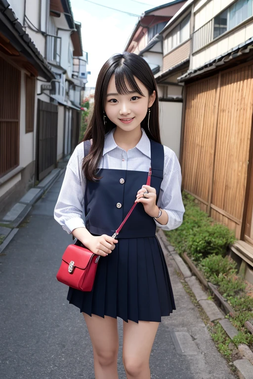   High quality masterpiece  , 8k, , Japanese Girls, RAW Photos, Absurd, Winner portrait smile face, 笑face, Alone, uniform, Summer Clothes Idol&#39;face, violet, Gardenia, Delicate girl, Long black hair, Dark Eyes, Upper body digital SLR,     Observe the Audience, Frank, Sophisticated, Like々Shii, Thin arms,    Professional Lighting,    film grain,    Chromatic ablation, (Details of the eye and face: 1.0), (Bokeh button:1.1)