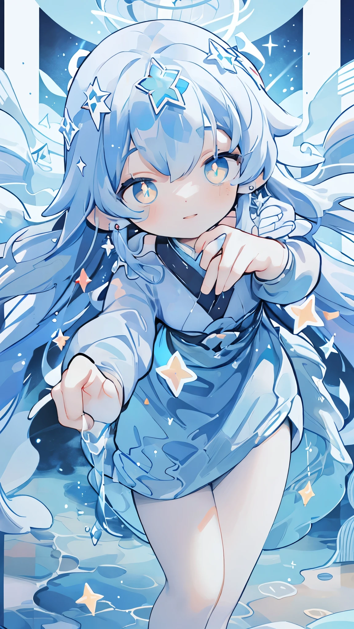 (best quality,4k,8k,high res,masterpiece:1.2),ultra-detailed, ((masterpiece)), (((best quality))), Illustration, hair color, hairstyle fax, eyes, environment change, clouds, flowy puffy hair, adult, starry eyes, sea, ocean, celestial, hairstyle fax, deity, blue hair, sky-like hair with stars, ocean hair, night sky, abyss theme, (ethereal being), ethereal pose, soft smile

POV, Abstract, Anatomically Correct, Best Quality, Accurate, Ukiyo-e, Border, Letterboxed, Beret, Sparkle, Blue Hair, High Resolution, Looking at viewer, High Resolution, Masterpiece, Award Winning, Best Quality, Detail, Super Detailed, Retina, Gradient Hair, Star-Shaped Pupils, Expressions, Sparkling Eyes, Happy, Multiple Views, POV, Border, Tachi-e, Reference Sheet, Perspective, Collage, Partially Underwater Shot, Rounded Corners, First-Person View, Character Sheet Full-Length, Sparkle, Film Grain, Bloom, Blending, Cinematic Lighting, Ray Tracing, God Rays, Reflection Light, Artistic, Soft Colors, Soft Lighting, Depth Of Field, Backlighting, Bokeh, Film Grain, Caustics, Blending, Optical Illusion, Anaglyph, Halftone, Reflection Light, Glowing Light, Chromatic Aberration Abuse, Panorama, Canon, Three Sided View, Omake, From Outside, Partially Underwater Shot, Partially Underwater Shot, Projected Inset, Fisheye, Afterimage, Perspective, Perspective, Close-Up, POV, Dutch Angle, Multiple Views, Cowboy Shot, 

Accurate, Award Winning, HD, High Quality, Retina, Textured Skin, UHD, Super Detailed, Quality, High Details, Detail, Best Quality, Anatomically Correct, Masterpiece, High Resolution, 

{Twins, 2 girls, light and dark, DOUBLE}:1
Very Long Hair, Multicolored Hair, Shiny Hair, Floating Hair, Gradient Hair, Hime Cut, Light Blue Hair, Crystal Hair, Expressive Hair, Crescent Earrings, Crystal Earrings, Blue eyes, (((eerie))), Mole Under Eye, Halo, X Hair Ornament, Sparkle, Blurry, Ukiyo-e, Artistic, Cinematic, Cinematic, Cinematic, Cinematography, Color Field Painting, Futurism, Genre Paint