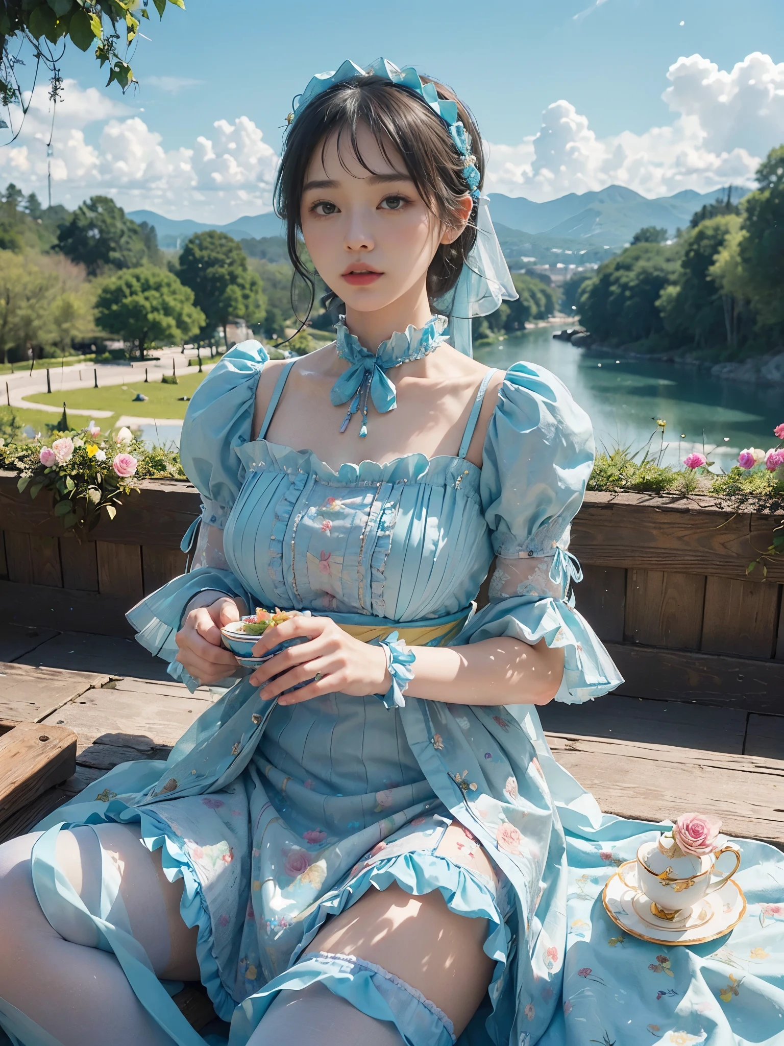 oil painting&#39;huile&#39;huile&#39;huile&#39;huile&#39;huile&#39;huile&#39;huile: 1.5) \\ (to the beach, fleurs exotiques, of the highest quality, best quality, Art officiel, Belle gourmandise: 1.2), (Robe japonaise),(chapeau classieux) Put your arms back, (Haut du corps uniquement), (1 femme de 25 ans: 1.3), Japon Femme, Very detailed, colored, best detail ((super detailed)), (Highly detailed 2DCG illustrations), (((very delicate and beautiful))) (assise), fixed, cheveux noirs, Kanzashi, des boucles d&#39;oreilles ((refined dress)),((gradient dress:1,9)), ((dégradé de couleur, Cyan, mauve ,fuchsia: 2,3)), (robe couleur Cyan),(Amy Saul: 0.248), (Stanley Ateg Liu: 0.106), (a detailed painting: 0.353), (Art gothique: 0.106),( collier en dentelle ),((fond de plage:3,1)), (( fleurs de toute les couleurs:1,4))