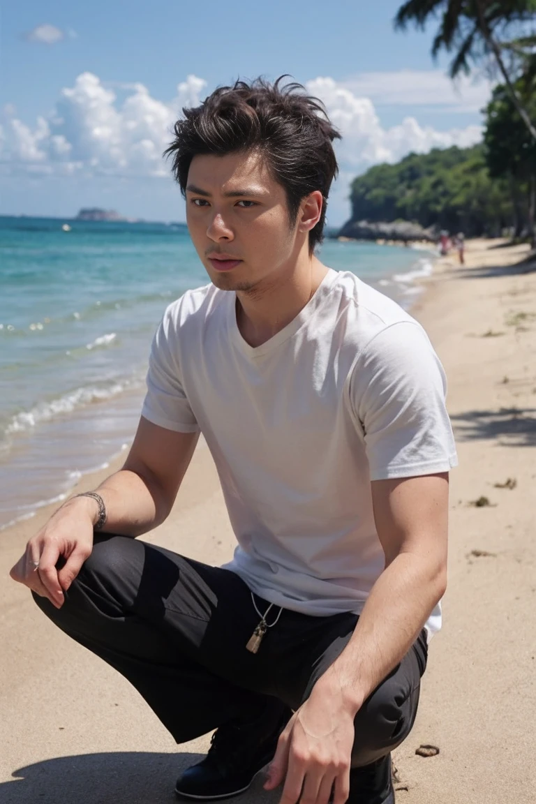 Handsome Suguro Ryuji , beach