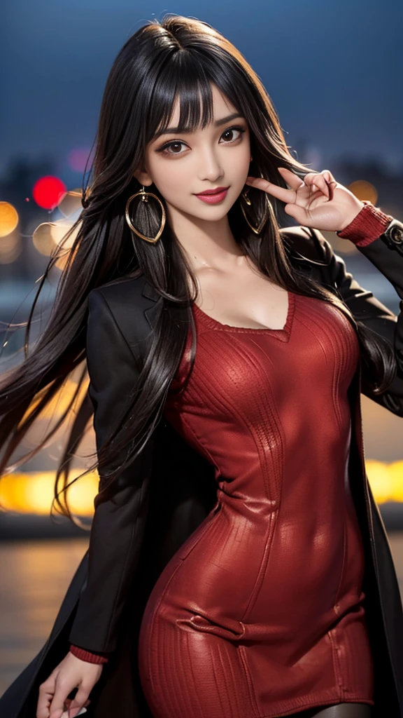(skin dents:1.5), realistic, realistic, (masterpiece:1.5), concept art, intricate details, very detailed, realistic, octane rendering, 8K, unreal engine, dynamic pose, highest quality, High resolution, (realistic face:1.1), (surreal:1.1), ((full_body)), perfect eyes,(shiny skin:1.2), (((hairstyle))), (((perfect hands))), (very detailed背景), ((dynamic background)), ((lightning)), (light), ((1 girl)), wearing a long leather jacket, Black leather long pants, under the red shirt, (((flowing jacket))), ((fine eyes, high quality eyes, high quality face)), (very complicated jacket, magic jacket), long black hair, Throwing fire, electricity, swirling fire, radiant power, ((dramatic)), amazing, city, Depth of bounds written, Bokeh, 4K, riding on motorcycle