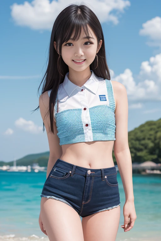   High quality masterpiece  , 8k, , Japanese Girls, RAW Photos, Absurd, Winner portrait smile face, 笑face, Alone, uniform, Summer Clothes Idol&#39;face, violet, Gardenia, Delicate girl, Long black hair, Dark Eyes, Upper body digital SLR,      Observe the Audience, Frank, Sophisticated, Like々Shii, Thin arms,    Professional Lighting,     film grain,    chromatic ablation, (Details of the eye and face: 1.0), (Bokeh button:1.1)