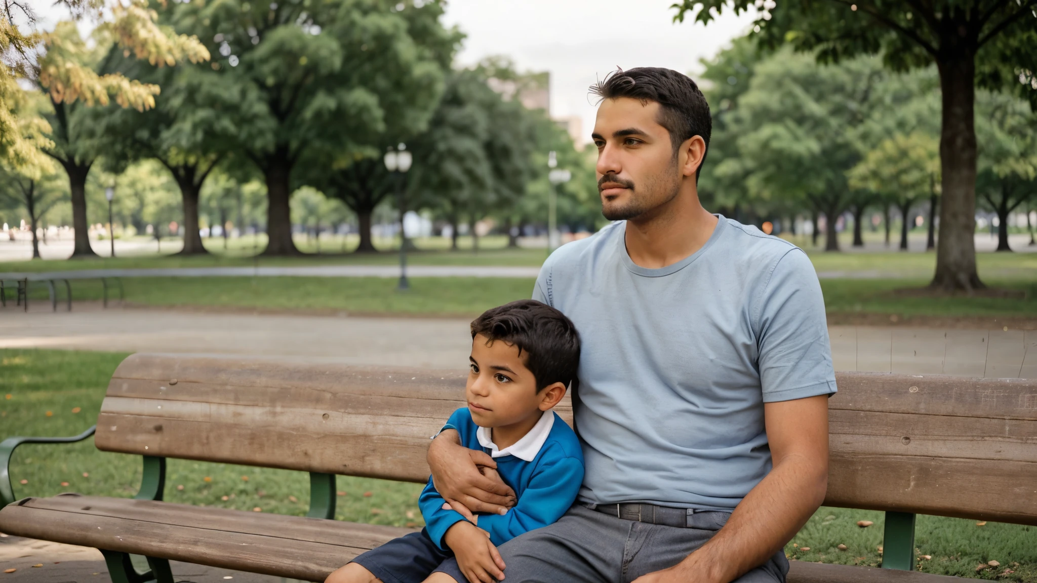 Man with his son