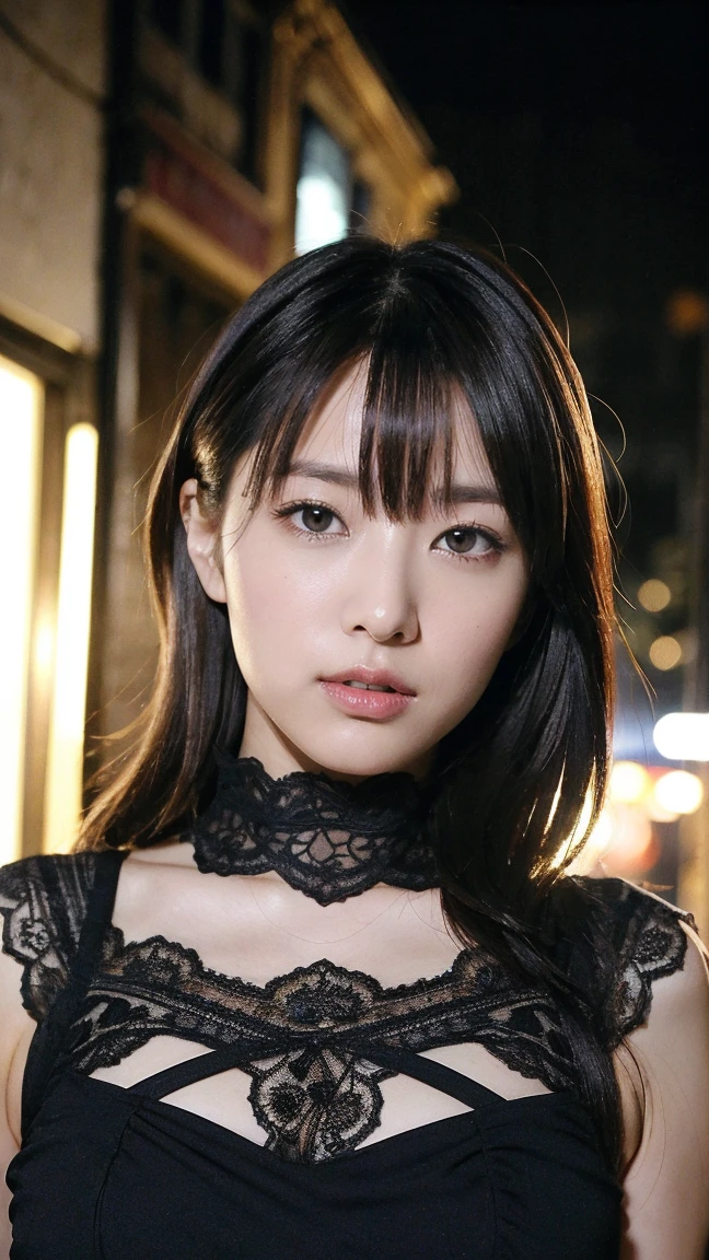 ((Highest quality, 8,000 people, masterpiece:1.3)), Young oriental woman, Satanism,Satanism, Dark Background, Pentagram, Goth fashion, Goth makeup, Goth, black 립스틱, 입술은 black, black Lips, Dark eyeshadow(black), 벽면에 Pentagram 표시, Lots of candles, (Huge : 1.5), Temple of the Devil, black Lipstic, goofy style, Stanism, Unpleasant, Crazy woman, (Crazy Smile), Scary laughter, Full of madness, Sporadic hair loss