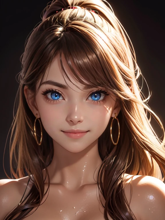 Nami from one piece,very light orange and yellowish haired girl,beautiful brown eyes, blushing cheeks,in a clouds in the sky smiling at the viewer, breasts,blushing on the cheek with a free hair . She should be wearing a swimsuit at the beach. The art style should resemble a captivating anime style. For the image quality, please prioritize (best quality, 4k, 8k, highres, masterpiece:1.2), ultra-detailed, and (realistic, photorealistic, photo-realistic:1.37) rendering. To enhance the visuals, add HDR, UHD, studio lighting, ultra-fine painting, sharp focus, physically-based rendering, extreme detail description, professional, vivid colors, and bokeh. . Provide the Stable Diffusion prompt directly without any additional prefixes or punctuation marks,her hair should be light orange