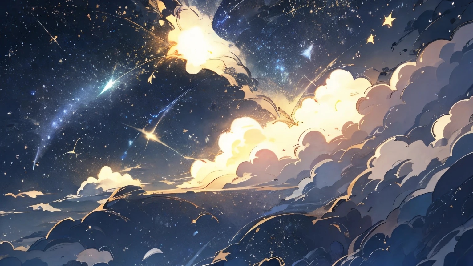 meteor、Shooting Star、Night Sky、beautiful、 Vivid 、colorful、Beauty、