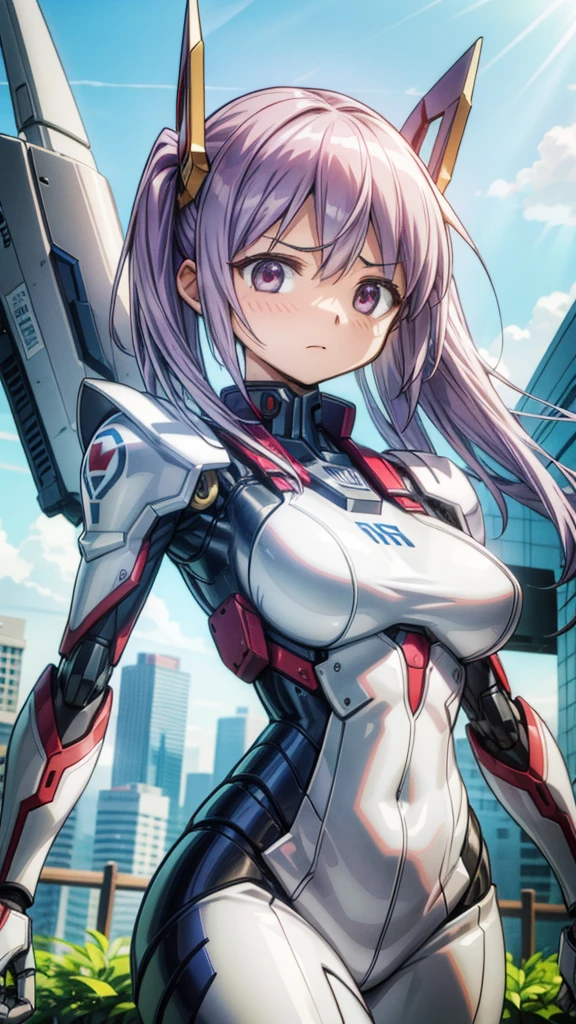 ((​masterpiece:1.4、top-quality))+、(ultra-detailliert)+、
1 girl in、cyberpunkcity、flat-chest、hair wavy、mecha clothes、(robot girl)、Cool move、Silver Bodysuit、colorful backdrop、rainy day、(lightning effects)、Silver Dragon Armor、(cold face)、cowboy  shot、cute girl