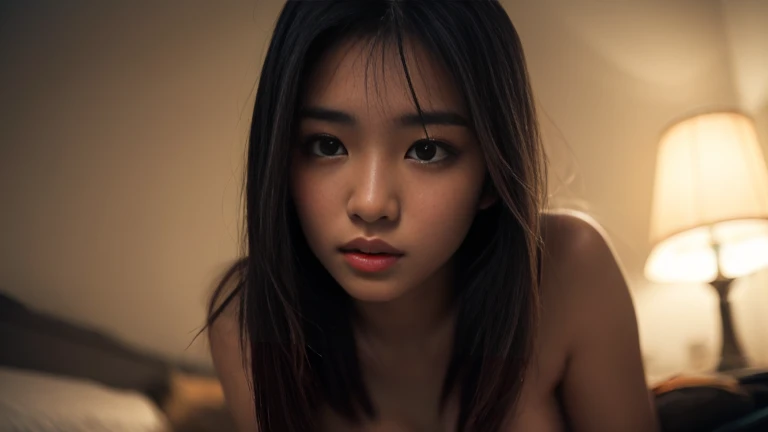 A young japanese girl, full body nude, masterpiece, frontal view