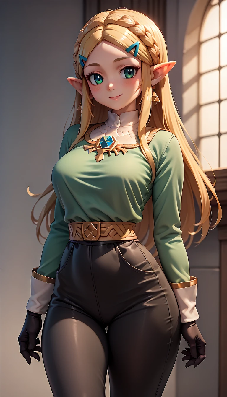 ((high detail, best quality, 4K, masterpiece, HD:1.3)), ((best quality)), (((HD))), (((8k))), (超DH), (ultra HD) minecraft Alex big breasts long orange hair green eyes green shirt brown denim diamond sword village
