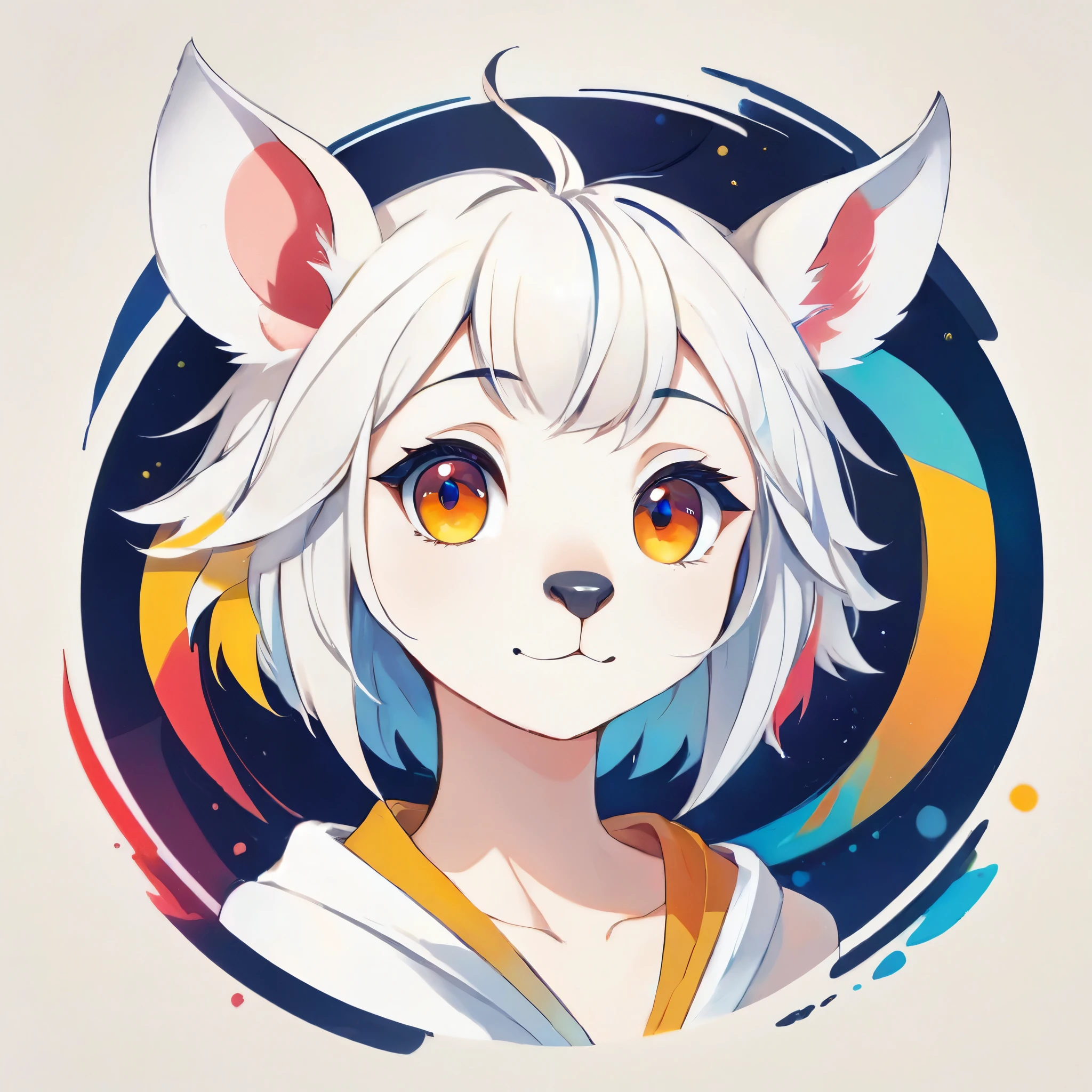 PORTRAIT OF A GIRL,1GIRL,best quality, 4k, 8k, highres, masterpiece:1.2, ultra-detailed, elegant seal, shutterstock contest winner, logo art,artwork,angular,vivid colors,bokeh,illustration-style,modern,eye-catching pose,striking composition,sleek lines, precise details,c highly stylized, unique pattern,abstract elements,geometric shapes, sophisticated aesthetic,crisp lines, expressive strokes,fluid shapes,textured background, ,artistic flair,((CAPYBARA)),ANTRHO,CUTE FEMALE,ANTHROPOMORPHIC,FURRY,ANIMAL EARS, ANIMAL NOISE,CAPYBARA EARS, CAPYBARA NOISE,ears through headwear,SMILE, HALF CLOSE EYES, BROWN AND WHITE ANIMAL EARS,