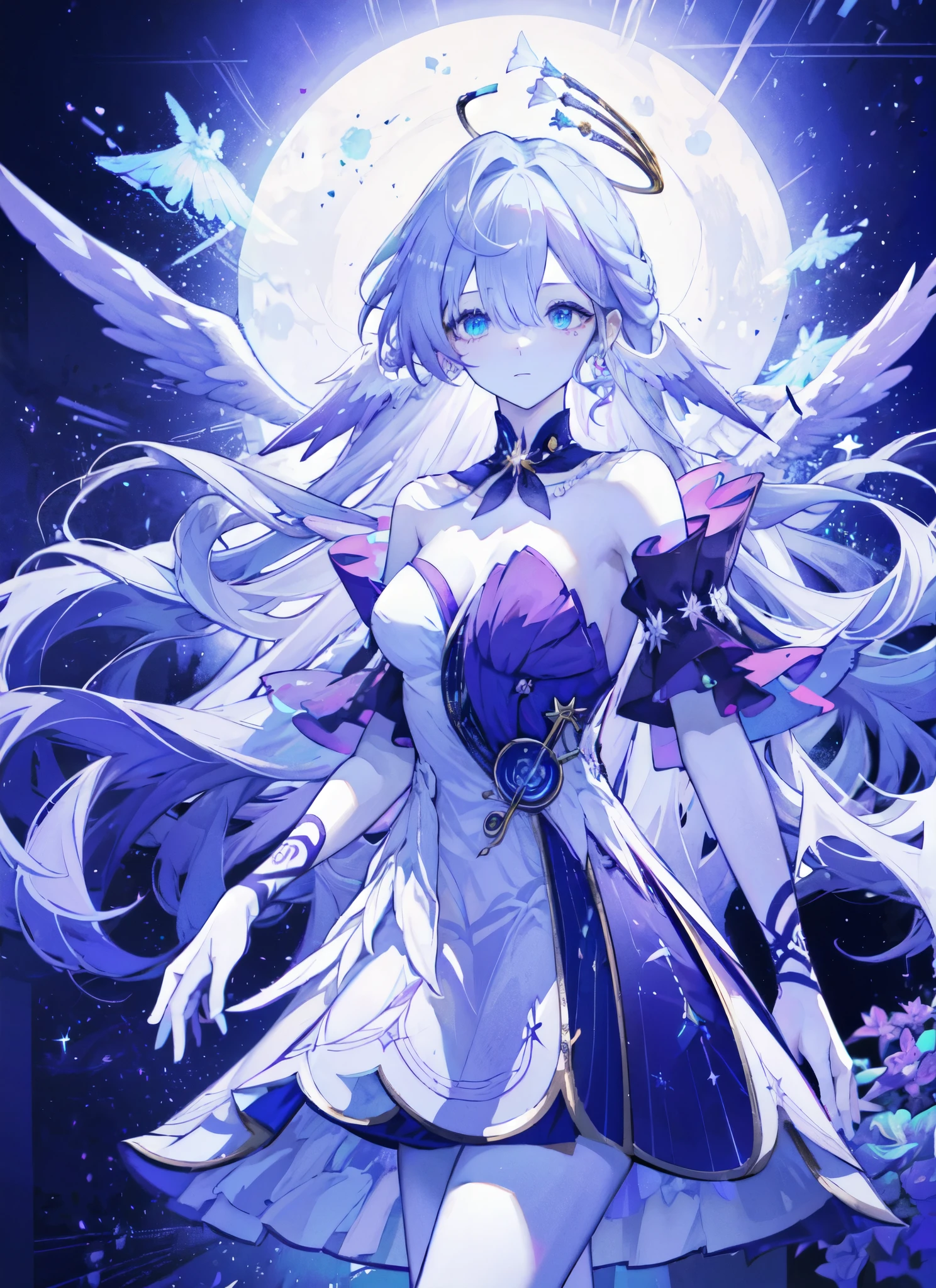 An Angel is depicted with a pale and Luminescence的 color, their skin seemingly Luminescence with an Otherworldly radiation. They are adorned with a pair of 闪闪Luminescence的 and beautiful Wings , symbolizing their Holy nature. The scene is ethereal and Charm, capturing the beauty and mystery of these celestial beings. Angel, pale, Luminescence的, color, Luminescence, Otherworldly, radiation, 闪闪Luminescence的, beautiful, Wings , Holy, ethereal, Charm, beauty, mystery.Upper body,