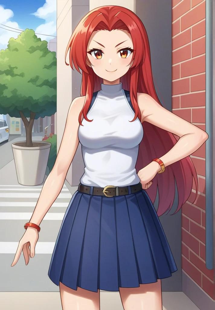 (best quality,4k,8k,highres,masterpiece:1.2),ultra-detailed,(realistic,photorealistic,photo-realistic:1.37),beautiful detailed eyes,beautiful detailed lips,extremely detailed eyes and face,long eyelashes,feminine,long wavy hair,(professional,model-like:1.1) pose,(graceful,elegant:nine),wide skirt,red skirt,red and white,midi skirt,smooth flowing skirt,slim waist,long skirt,white and,dark red,skater skirt,wearing skirt,short skirt length,layered skirt,black red white clothes,red and white dress