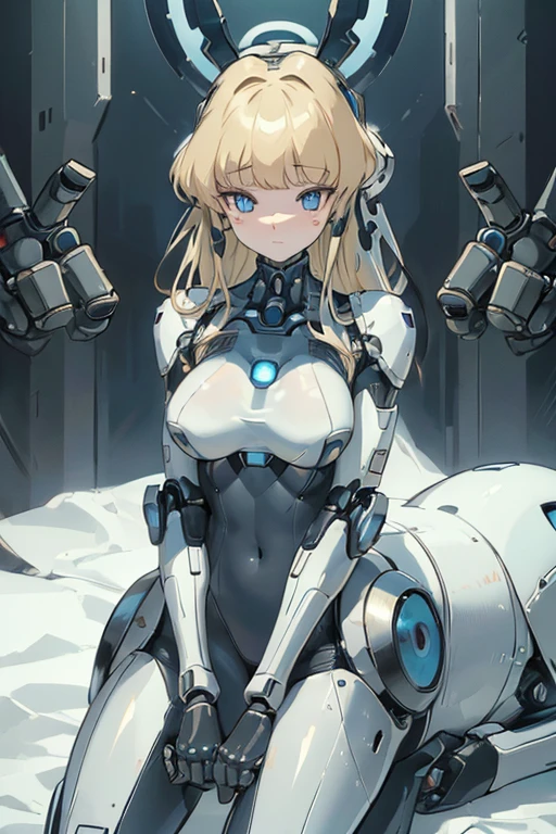 (masterpiece),(Best quality),(Very detailed),(Best illustration),(The best shadow),(It's absurd),(Detailed background),(So beautiful), 16k, 8k, 4K,(The best shadow),Robotization,female ,big breasts,Robot Joint ,Metal skin,Black robot suit,Long hair,Black suit covering the entire body Robot hand,Cyber Bodysuit,Mecha Head,Robotization, Transform into a robot,(Hands and fingers are depicted in detail:1.2),Perfect anatomy,Cybernetic Girl,Sci-Fi Armor,cyborg girl,The wires are connected to the back of the main unit...,No exposed skin,(A face carved like a robot),A neck made of wire,USB port next to the neck,visor,chrome skin,no messy picture style,brainwashing,empty eyes, ((No expression,erasure of emotions)),Centaur girl,Centaur,centaur toki